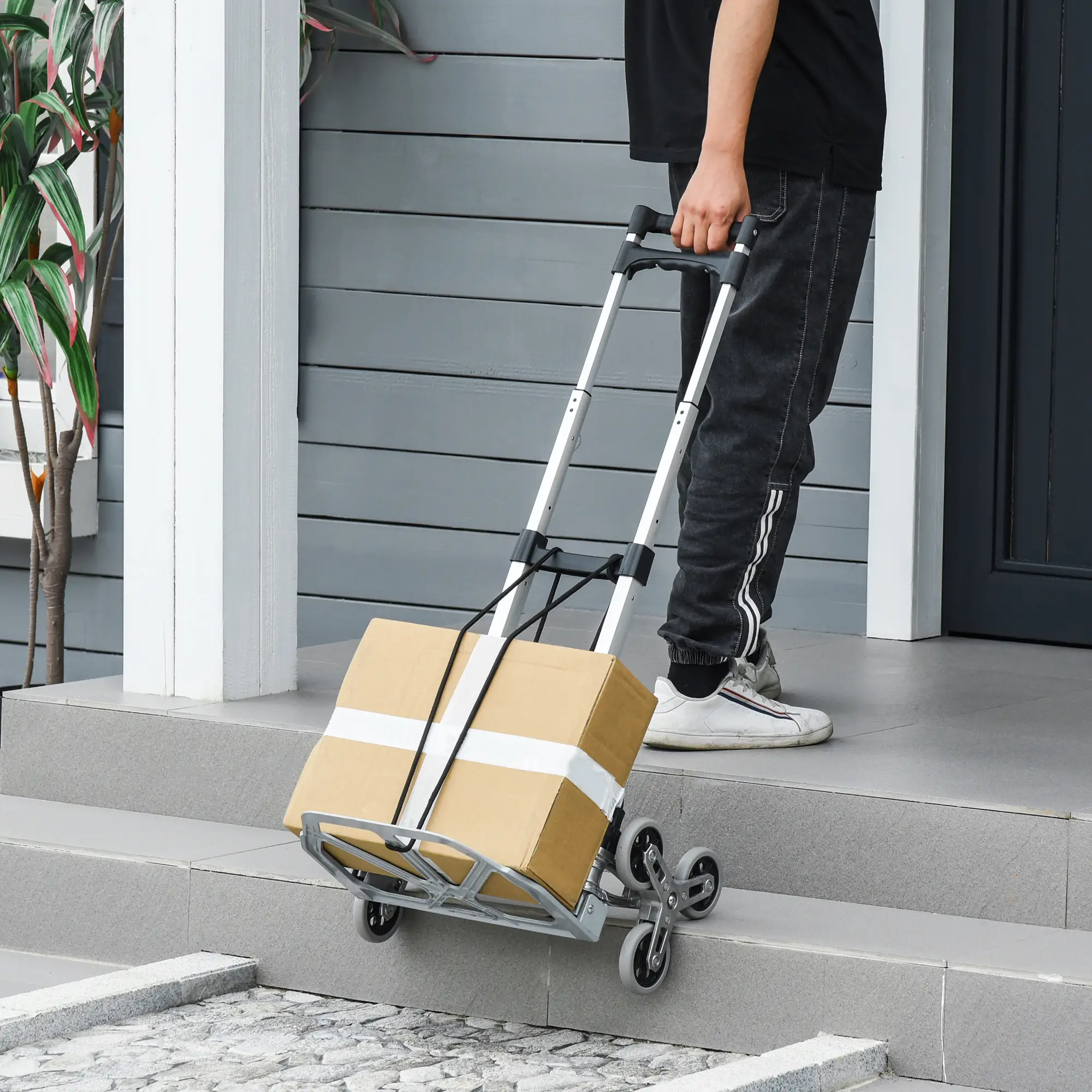 6-Wheels Stair Climber Hand Truck, Heavy Duty Folding Cart, 154lbs Capacity - Image 10