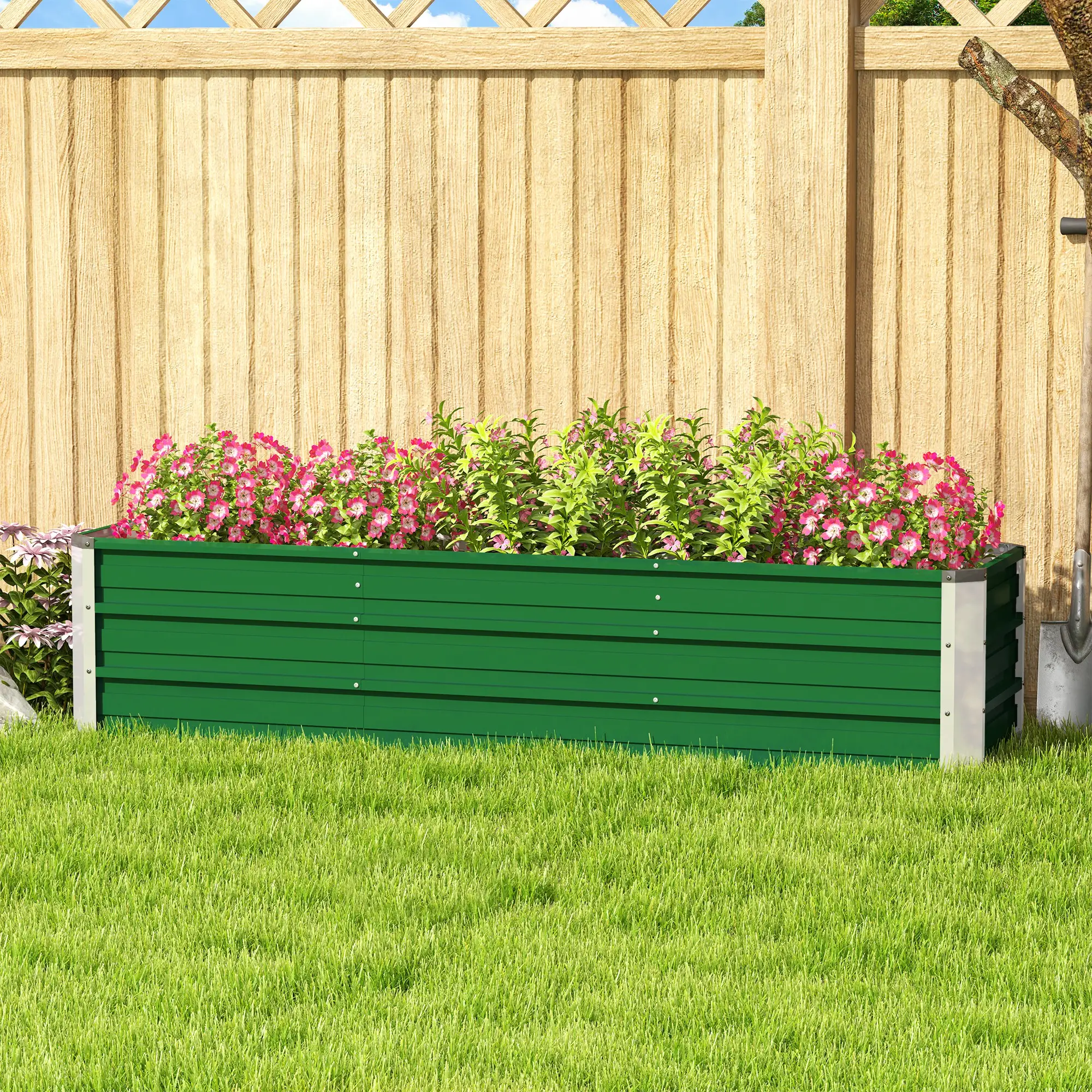 6' x 1.5' x 1.3' Galvanized Raised Garden Bed, Large Metal Planter Box, Green - Image 13