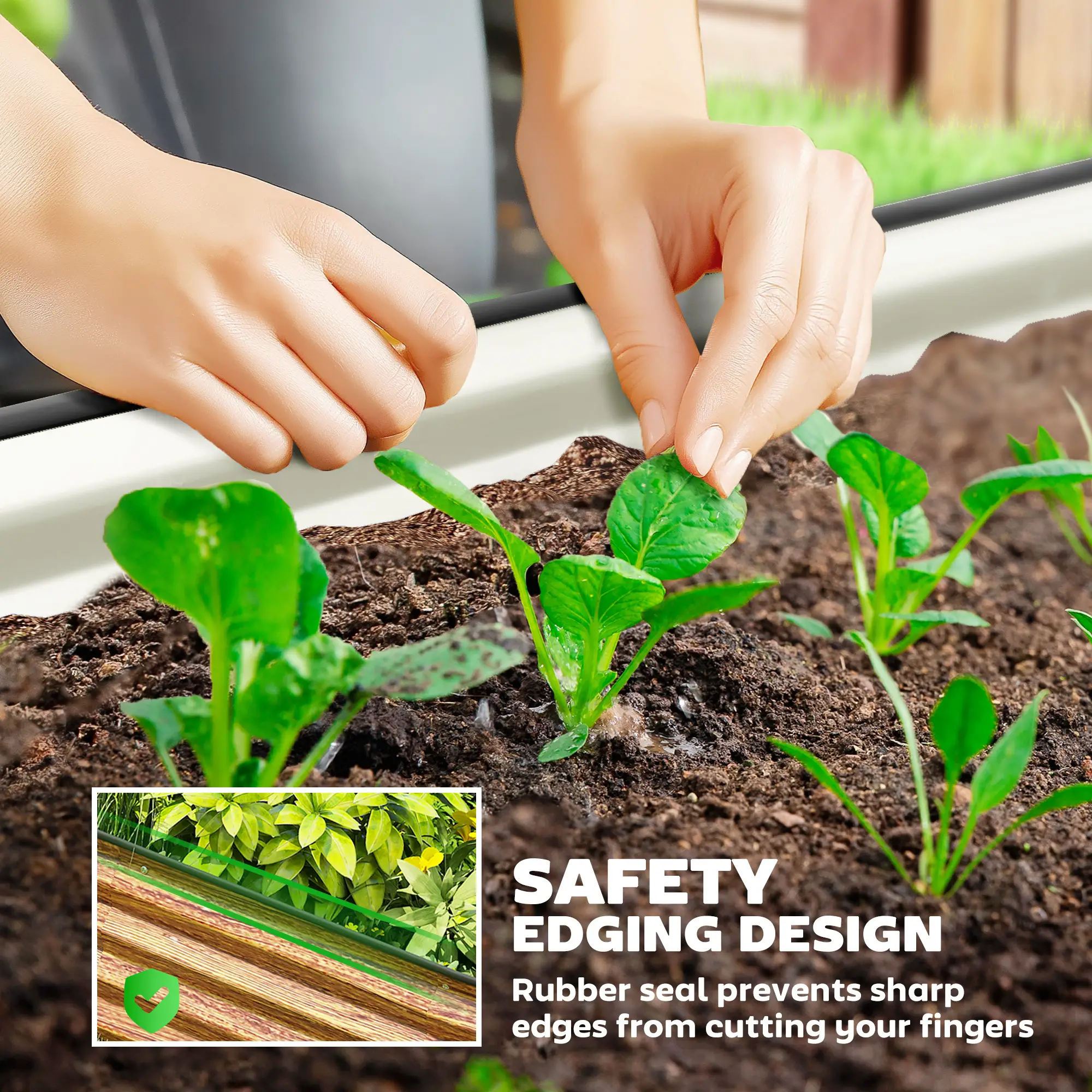6' x 3' x 1' Galvanized Metal Raised Garden Bed, Brown Outdoor Planter Box, Brown - Image 5