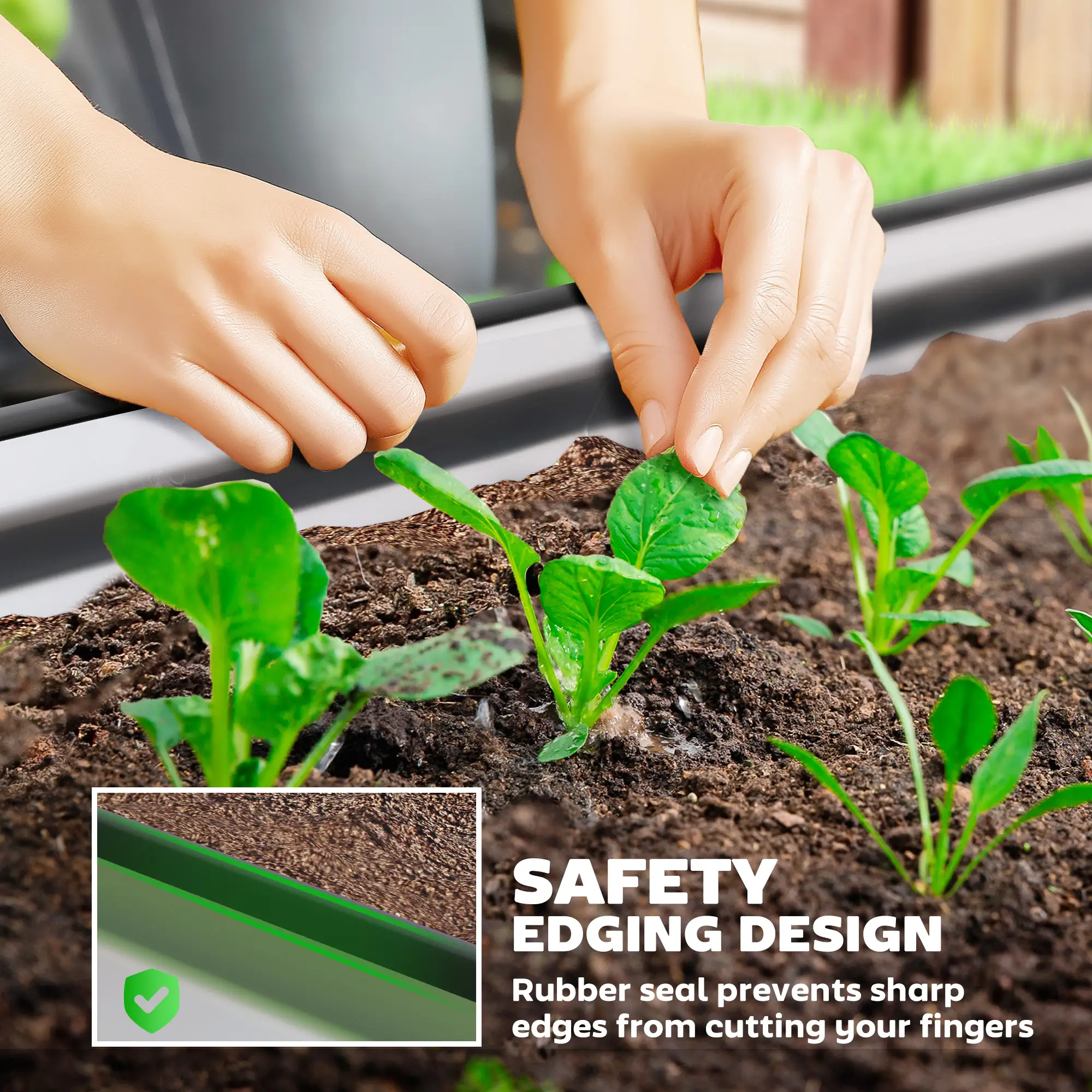 6' x 3' x 1' Galvanized Raised Garden Bed, Metal Plant Stake, Silver - Image 5