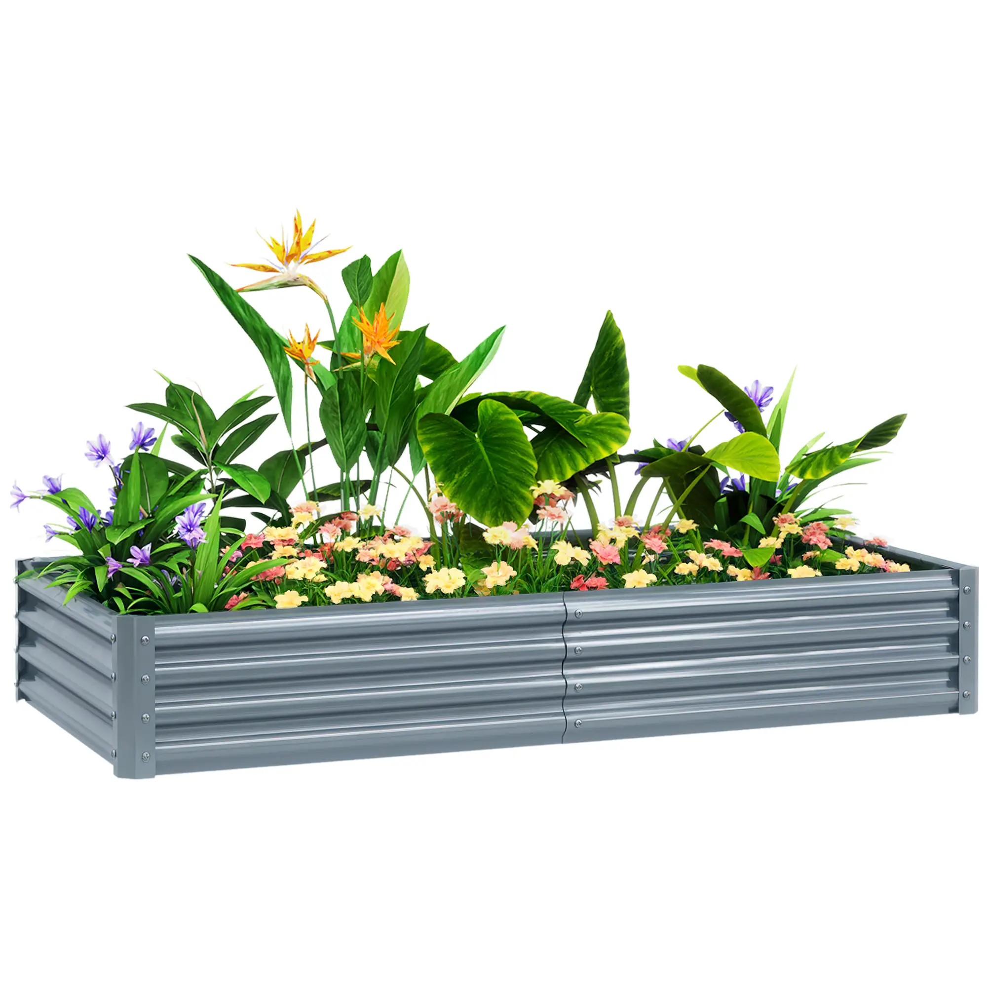 6 x 3 x 1ft Galvanized Raised Garden Bed, Outdoor Planter Box, Silver - Image 11