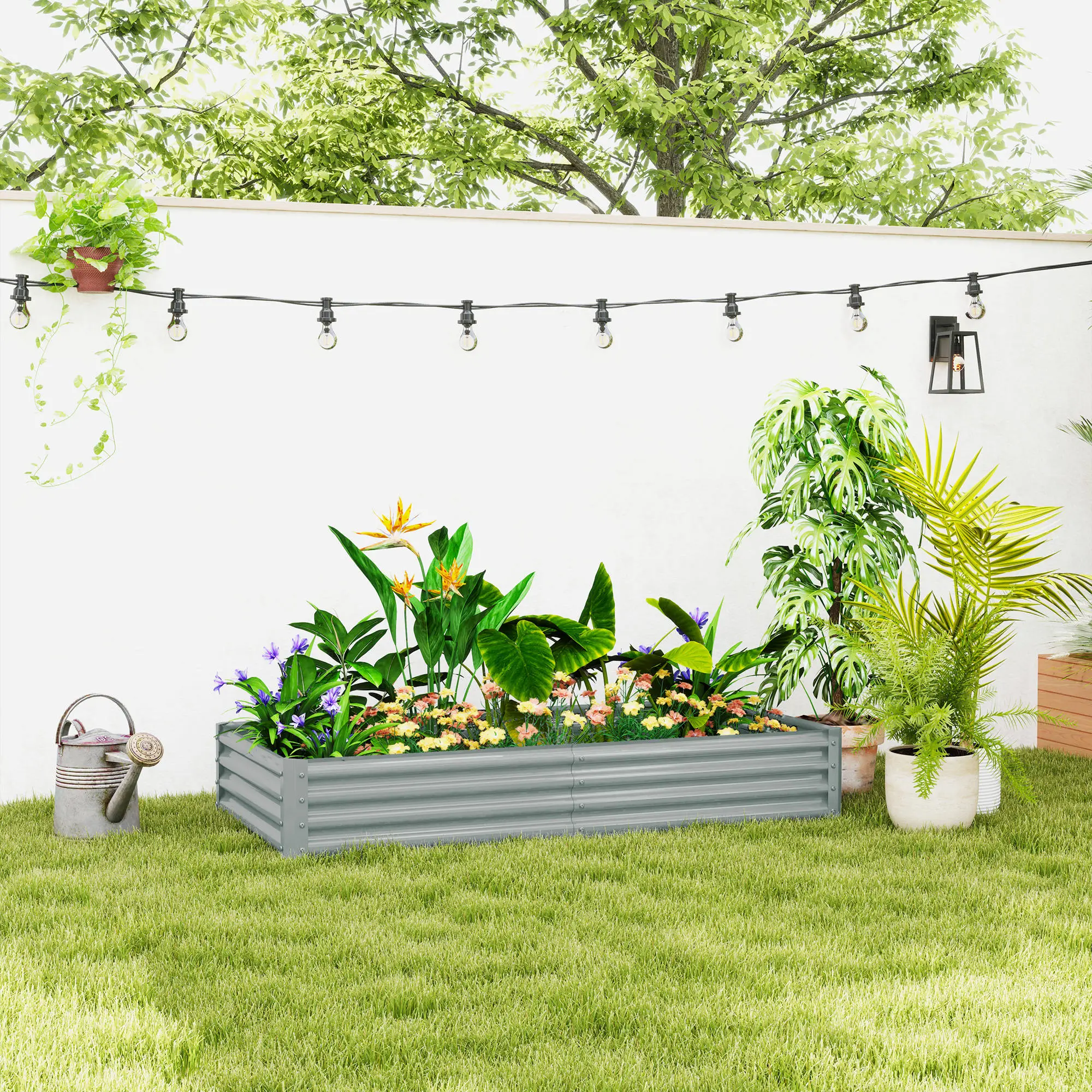 6 x 3 x 1ft Galvanized Raised Garden Bed, Outdoor Planter Box, Silver - Image 2