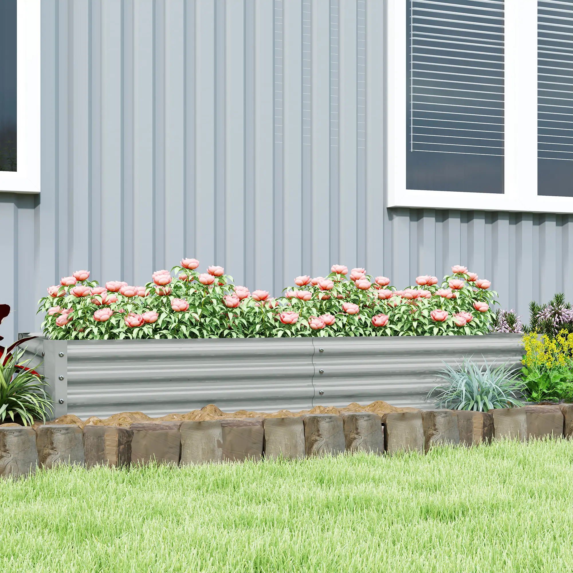 6 x 3 x 1ft Galvanized Raised Garden Bed, Outdoor Planter Box, Silver - Image 9