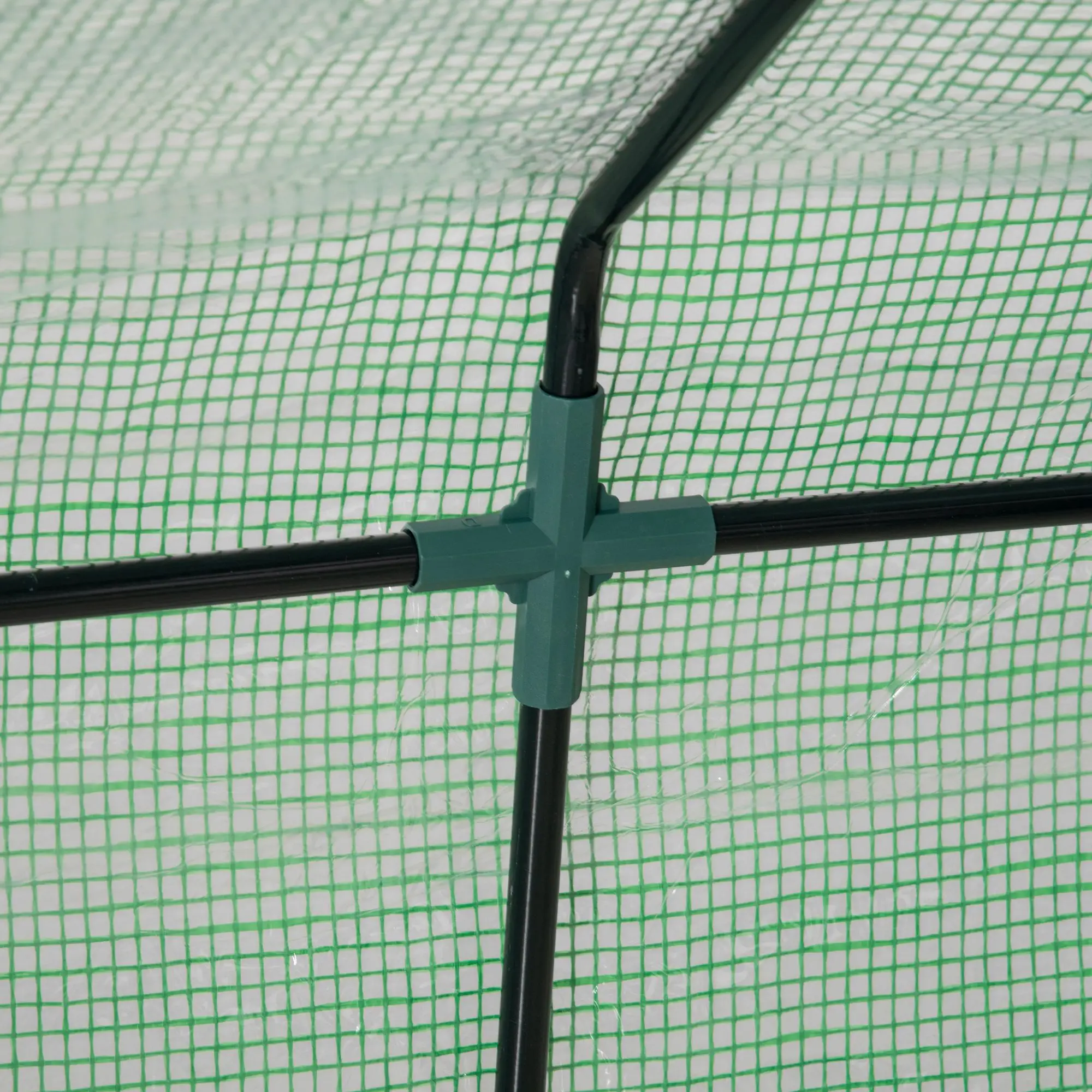 6' x 3' x 3' Portable Mini Greenhouse, Steel Frame, 2 PE Covers, Dark Green - Image 10