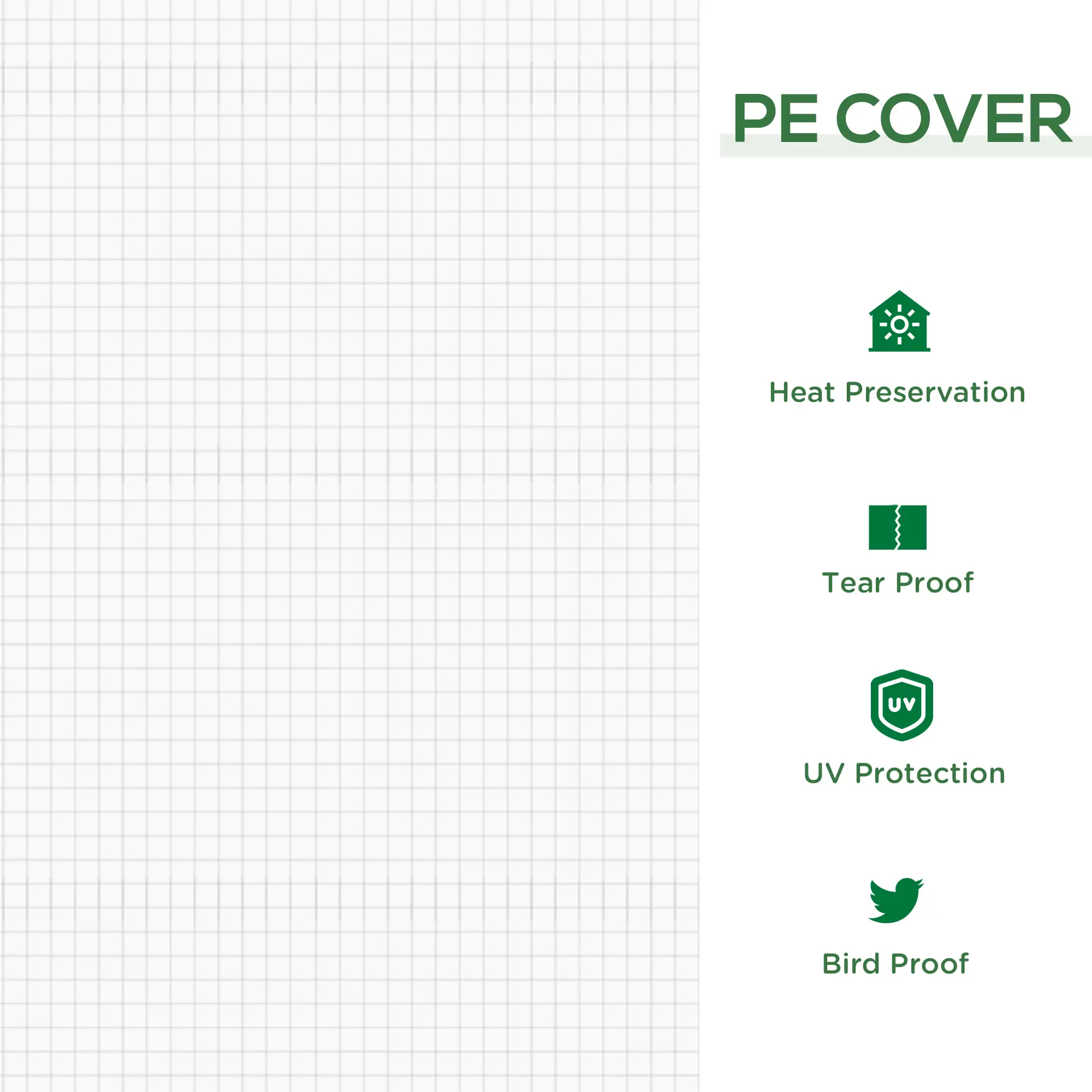 6' x 3' x 3' Portable Tunnel Greenhouse, Large Zipper Doors, Water UV PE Cover, White - Image 4
