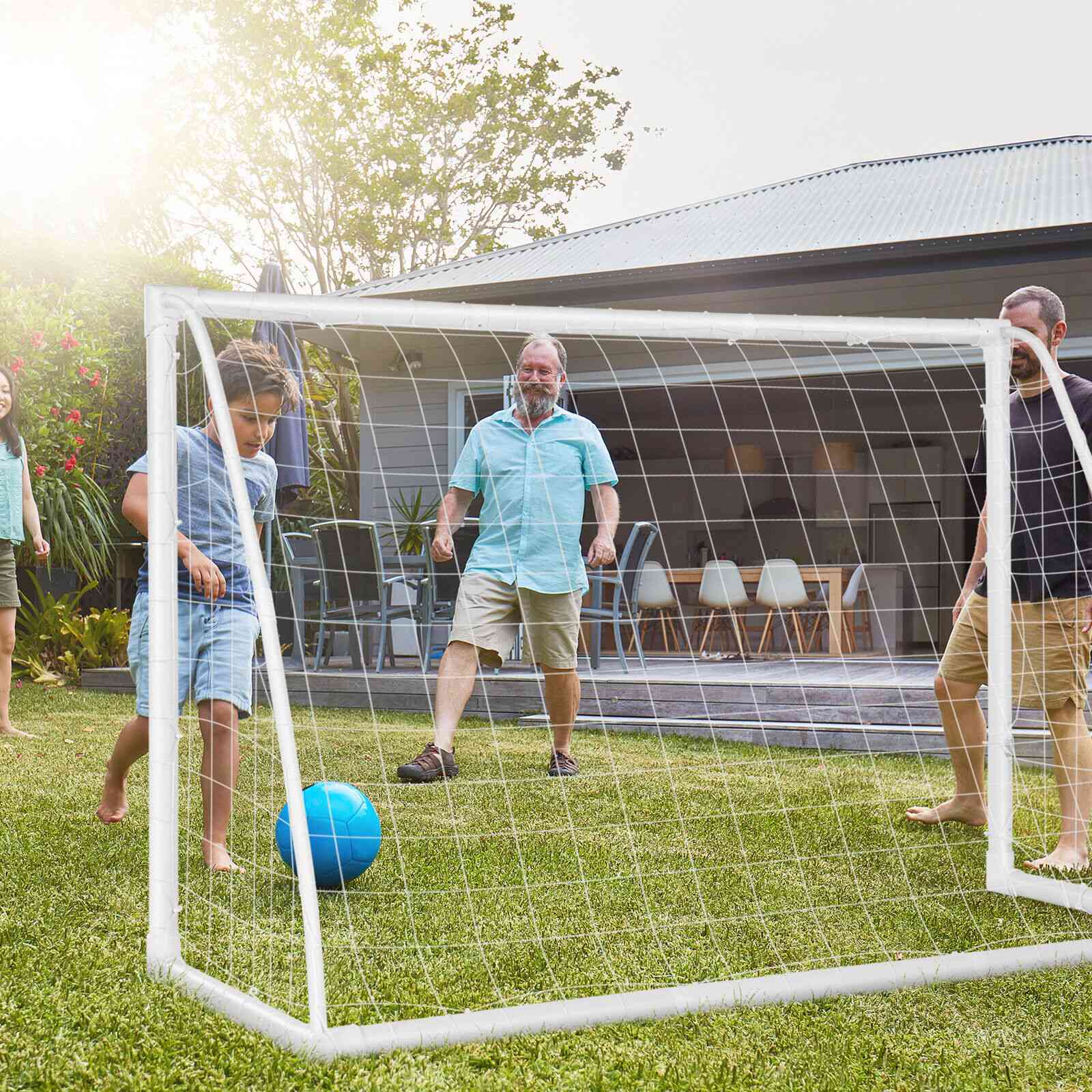 6 x 4 Feet Soccer Goal, Strong UPVC Frame, White - Image 2