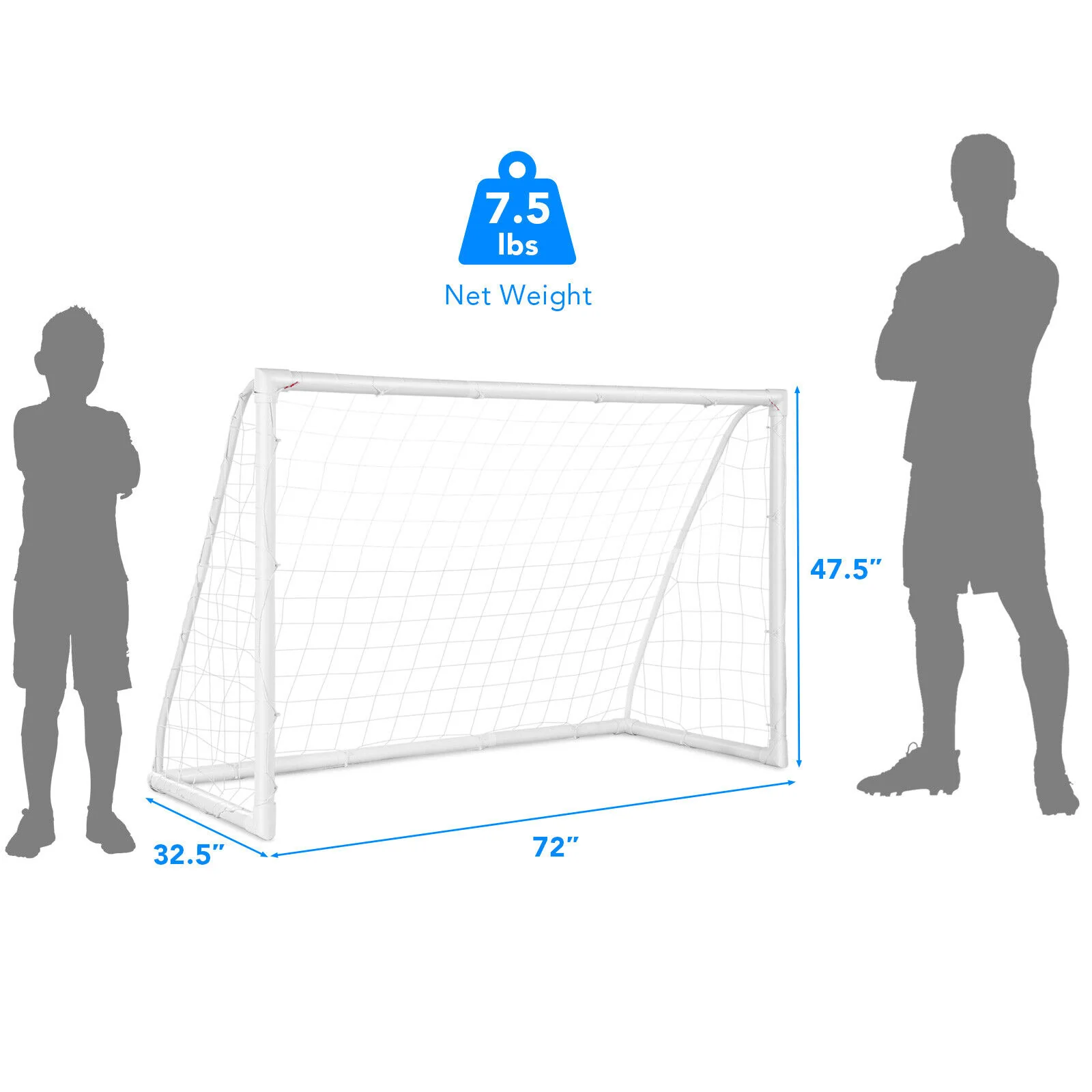 6 x 4 Feet Soccer Goal, Strong UPVC Frame, White - Image 6