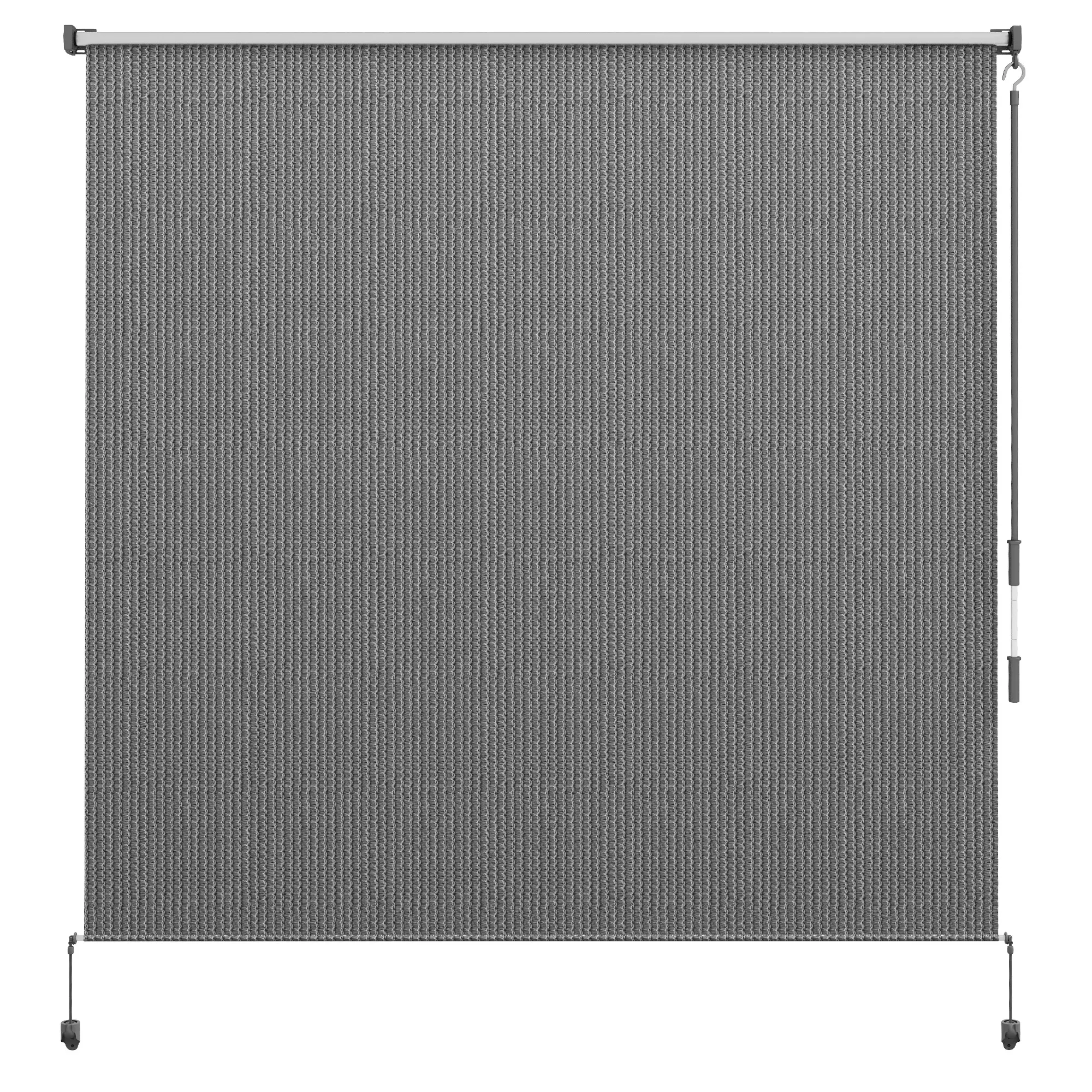 6' x 6' Outdoor Roller Shades, Cordless Porch Blinds, Light Grey - Image 11