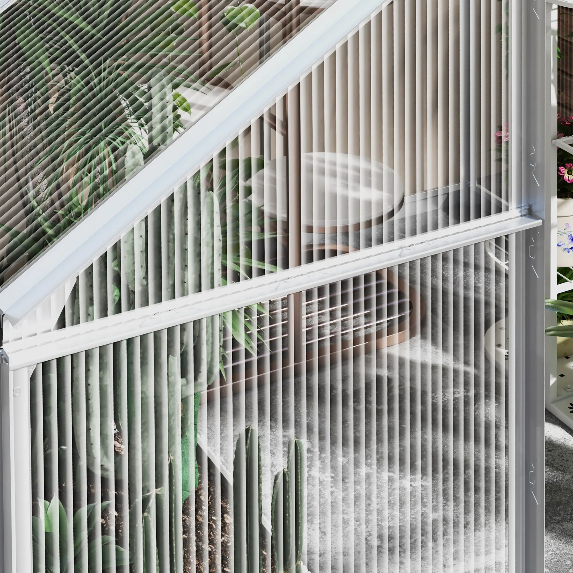 6' x 6' Walk-In Greenhouse, Polycarbonate, Sliding Door, Window, Silver - Image 10