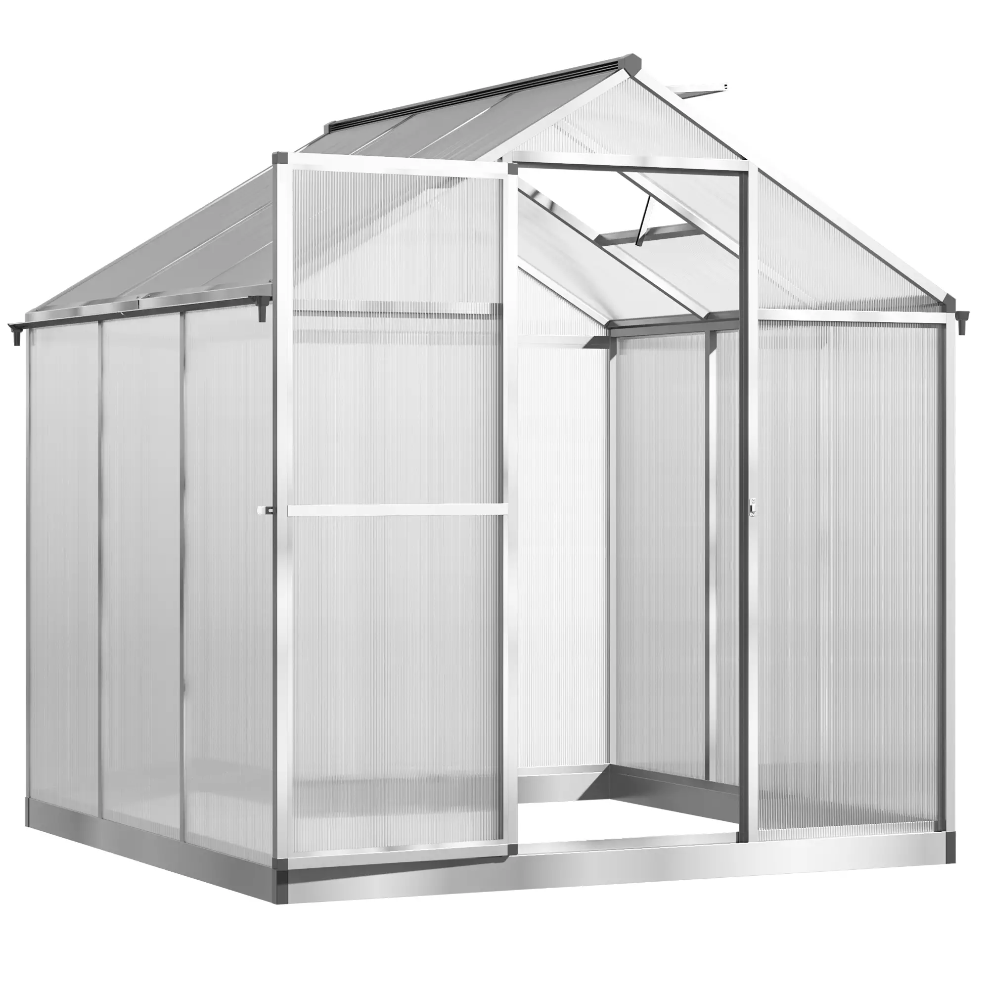 6' x 6' x 6.4' Walk-in Greenhouse, Polycarbonate Panels, Outdoor - Image 11