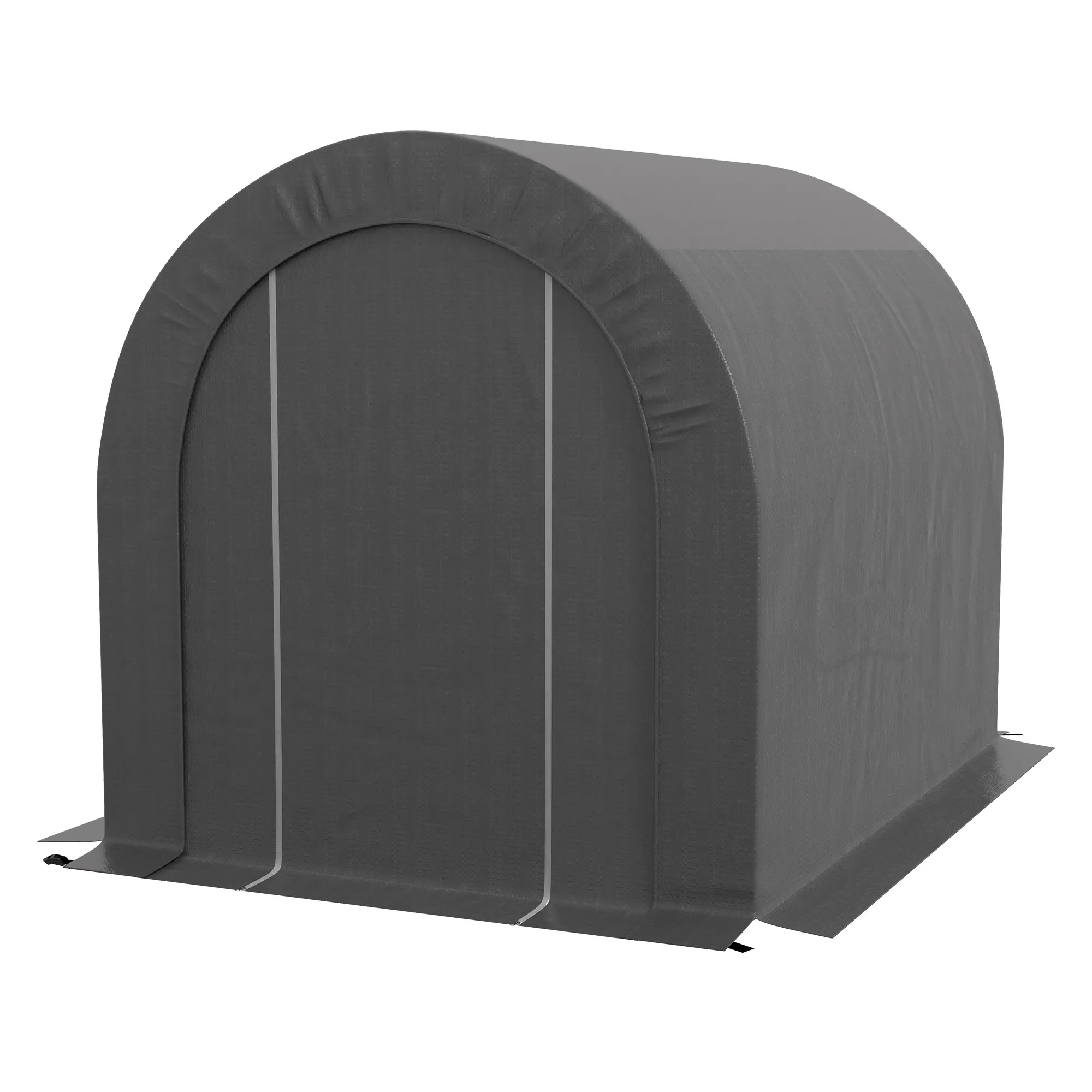 6' x 8' Outdoor Storage Shed, Heavy Duty Galvanized Steel, Dark Grey