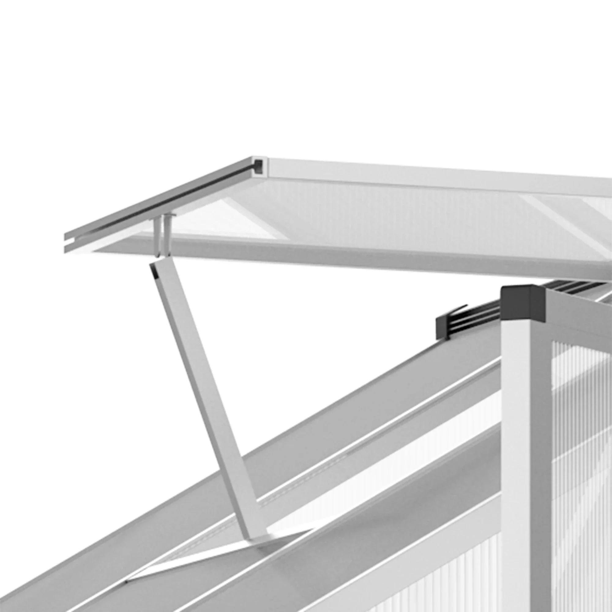 6' x 8' x 6.4' Walk-in Greenhouse, Polycarbonate Panels, Silver - Image 9