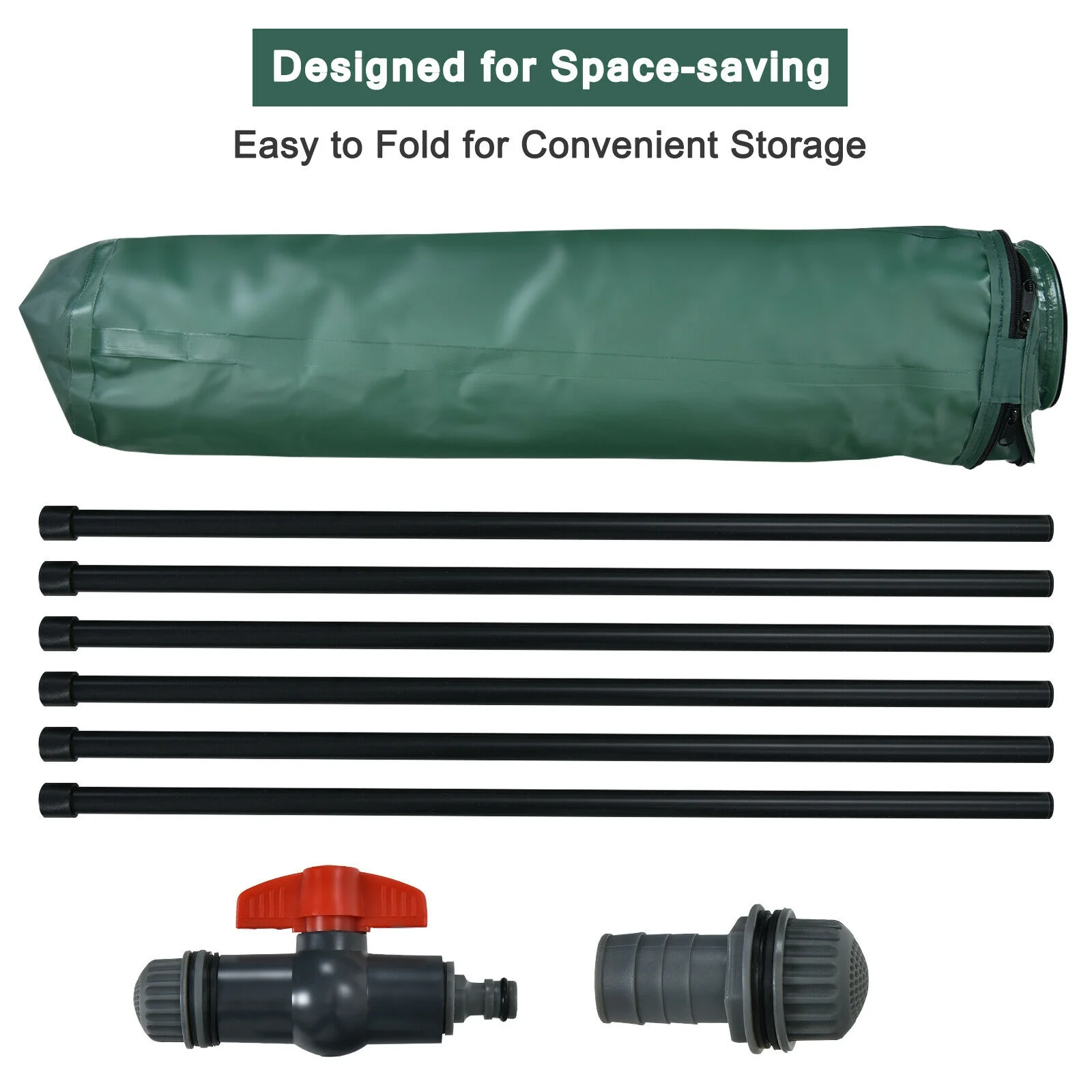 60 Gallon Collapsible Rain Barrel, Water Collector, Green - Image 6
