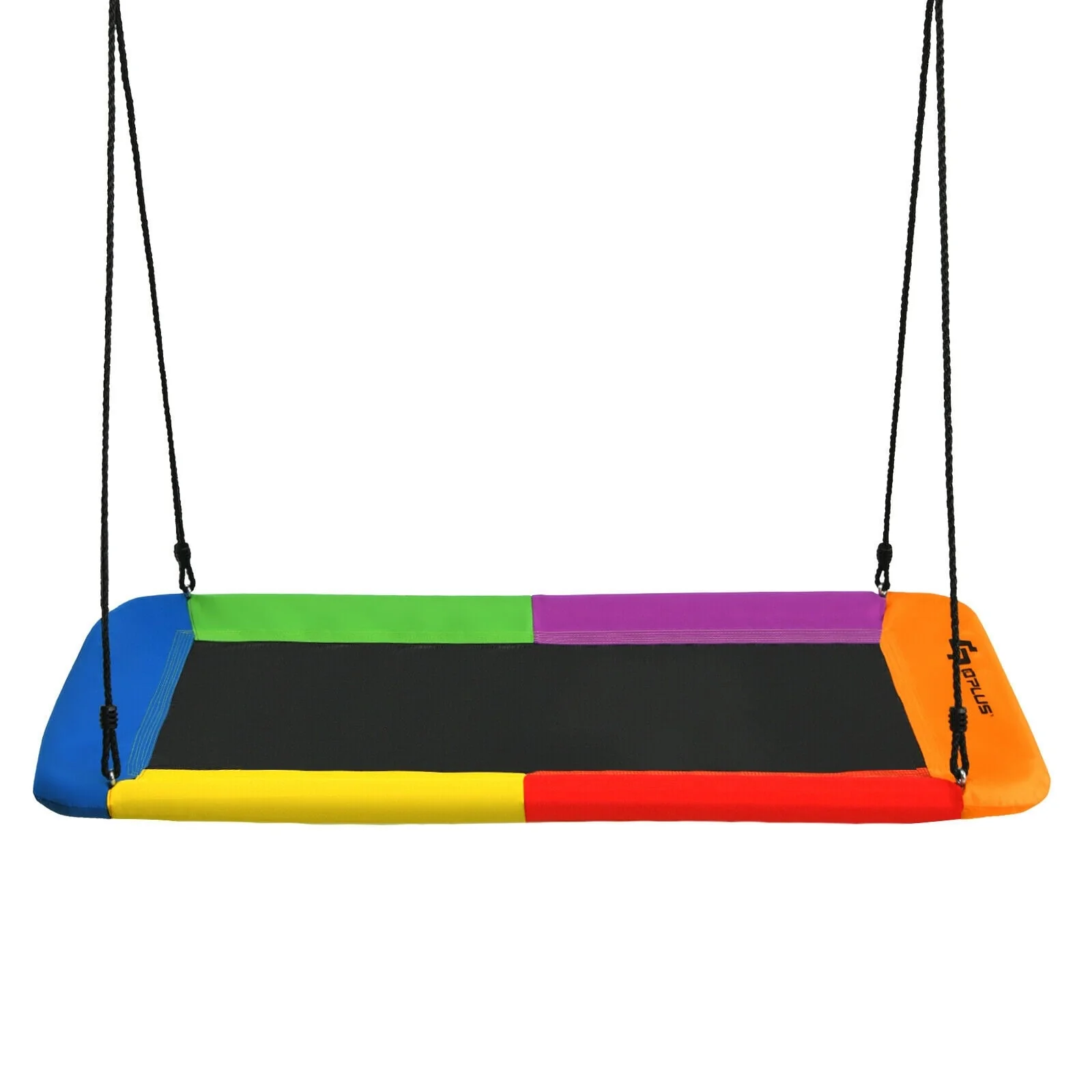 60 Inch Platform Tree Swing, 2 Hanging Straps, Multicolor - Image 17