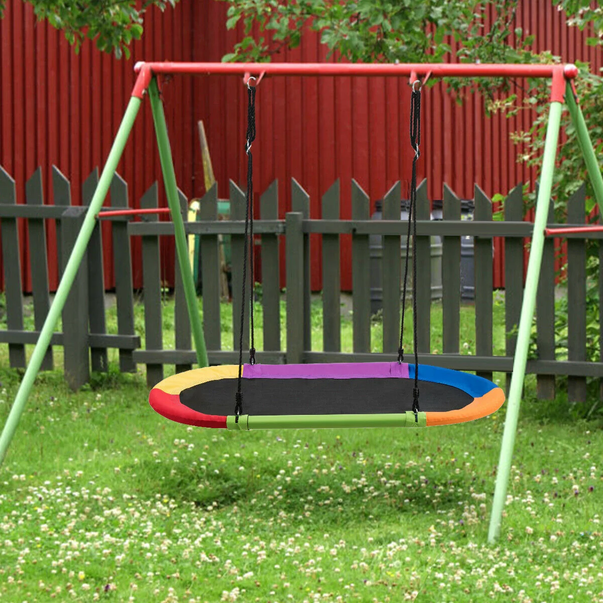 60 Inch Saucer Surf Adjustable Swing Set, Multicolor - Image 8