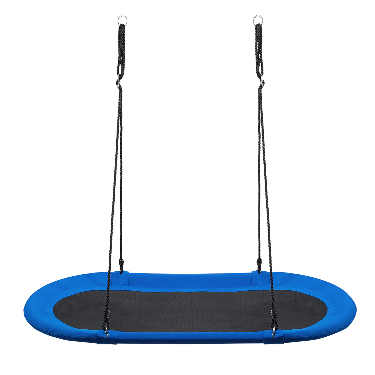 60 Inch Saucer Surf Outdoor Adjustable Swing Set, Black, Blue - Image 4