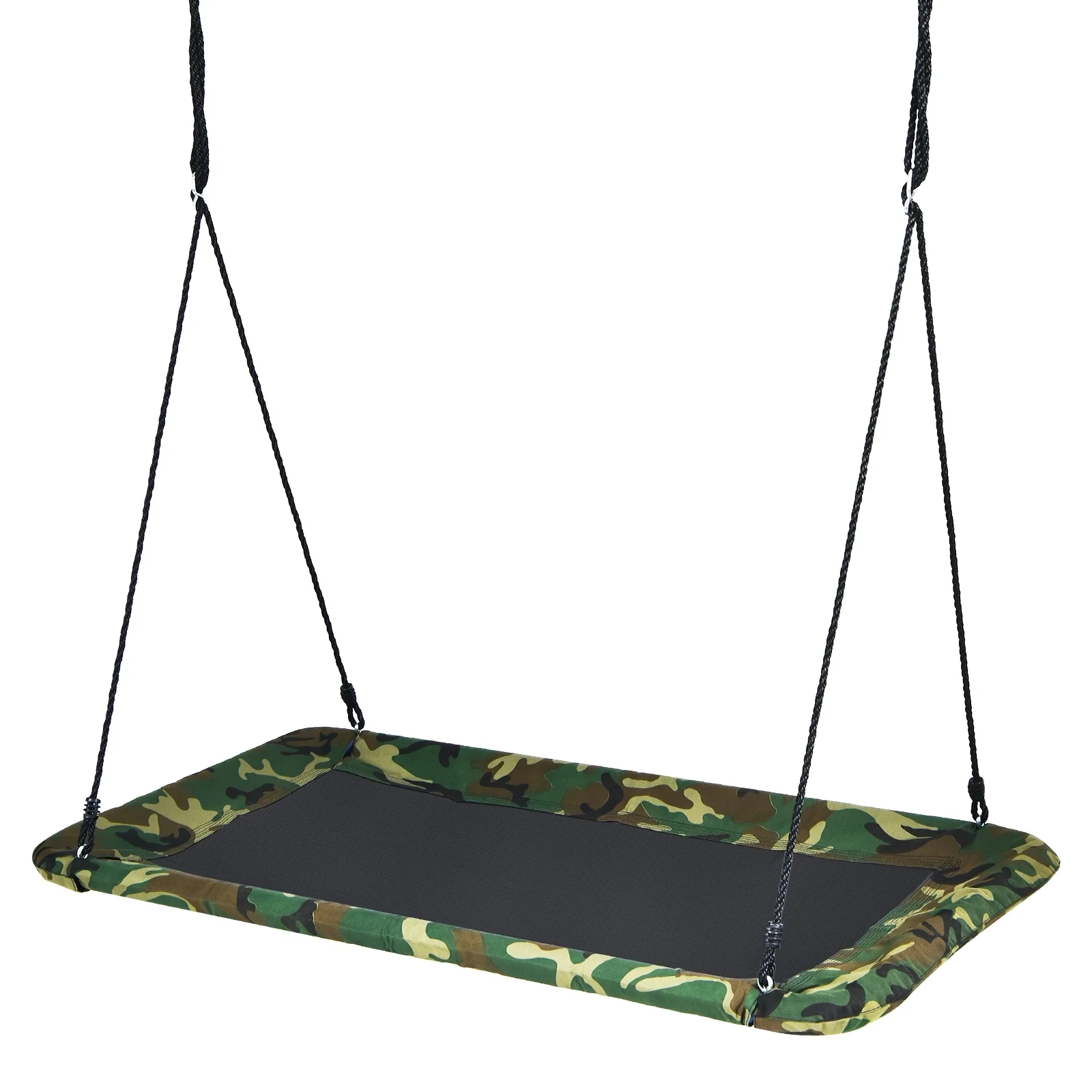 60 Inches Platform Tree Swing, 2 Hanging Straps, Camouflage - Image 4