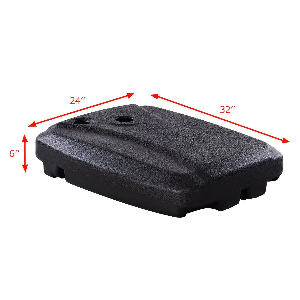 60L Plastic Weighted Fill Water Sand Wheel Patio Umbrella Base, Black - Image 5