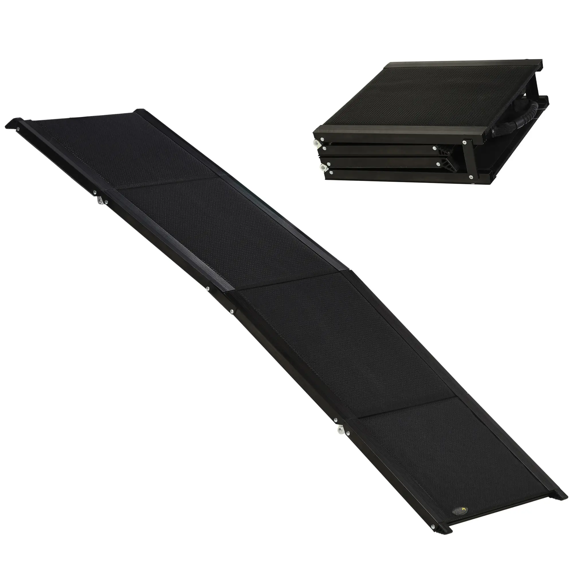 62 Inch Folding Pet Ramp, Lightweight Portable Dog Ramp, Non-Slip Surface, Black - Image 11