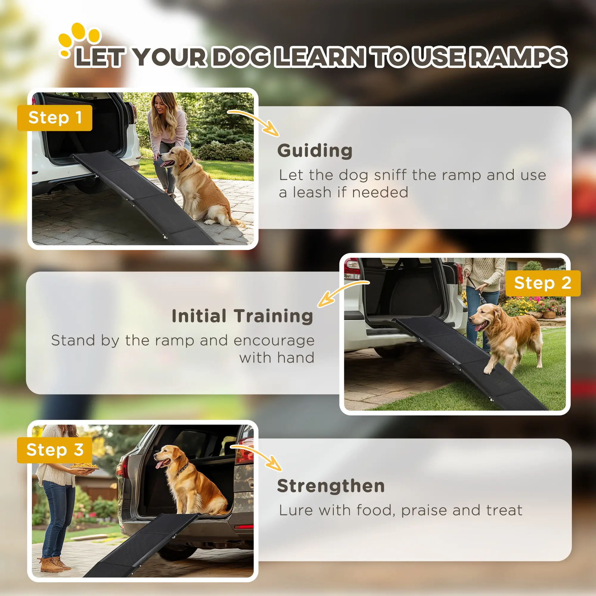 62 Inch Folding Pet Ramp, Lightweight Portable Dog Ramp, Non-Slip Surface, Black - Image 9