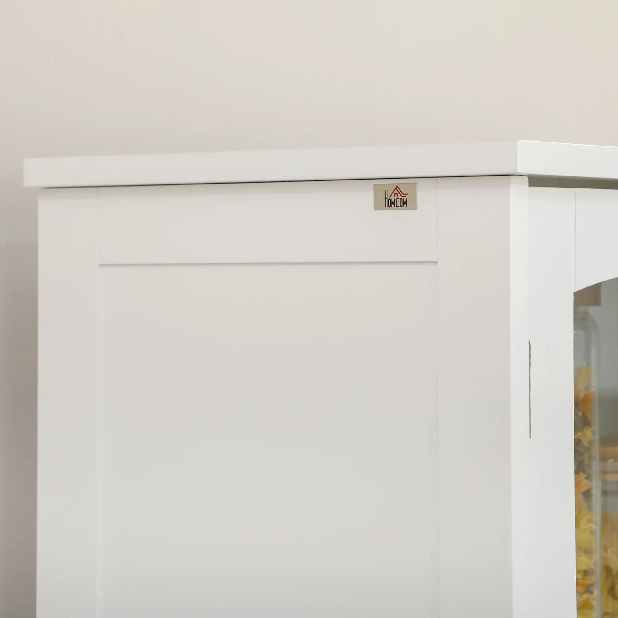 63" 4-Door Kitchen Pantry Cabinet, Adjustable Shelves, White - Image 11