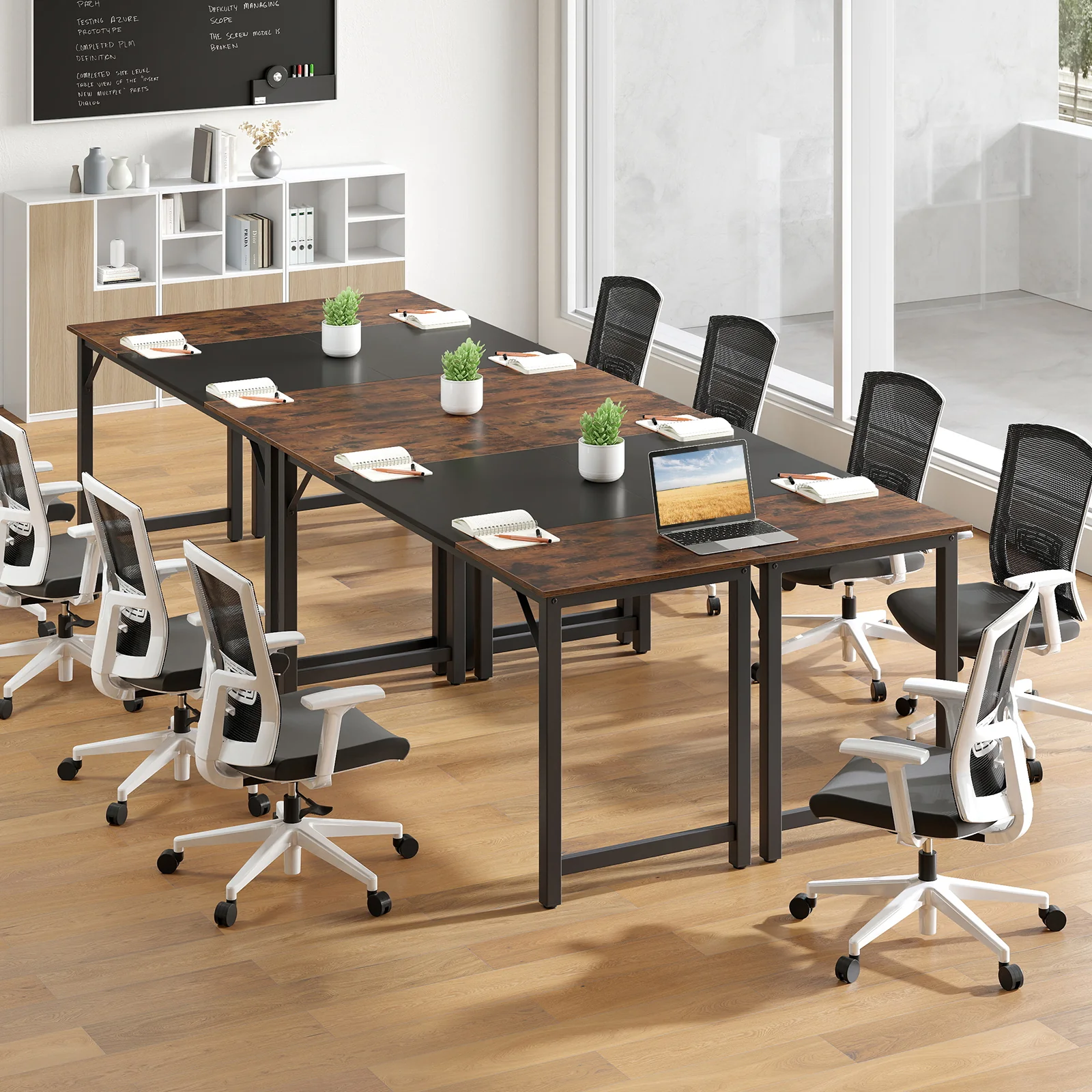 63 Inch Modern Splice Computer Desk, Heavy Duty Steel Frame, Black - Image 10