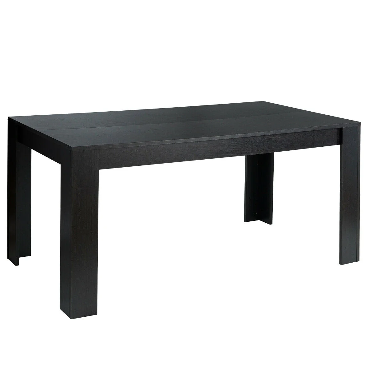 63 Inch Rectangular Modern Dining Table For 6 People, Black - Image 4