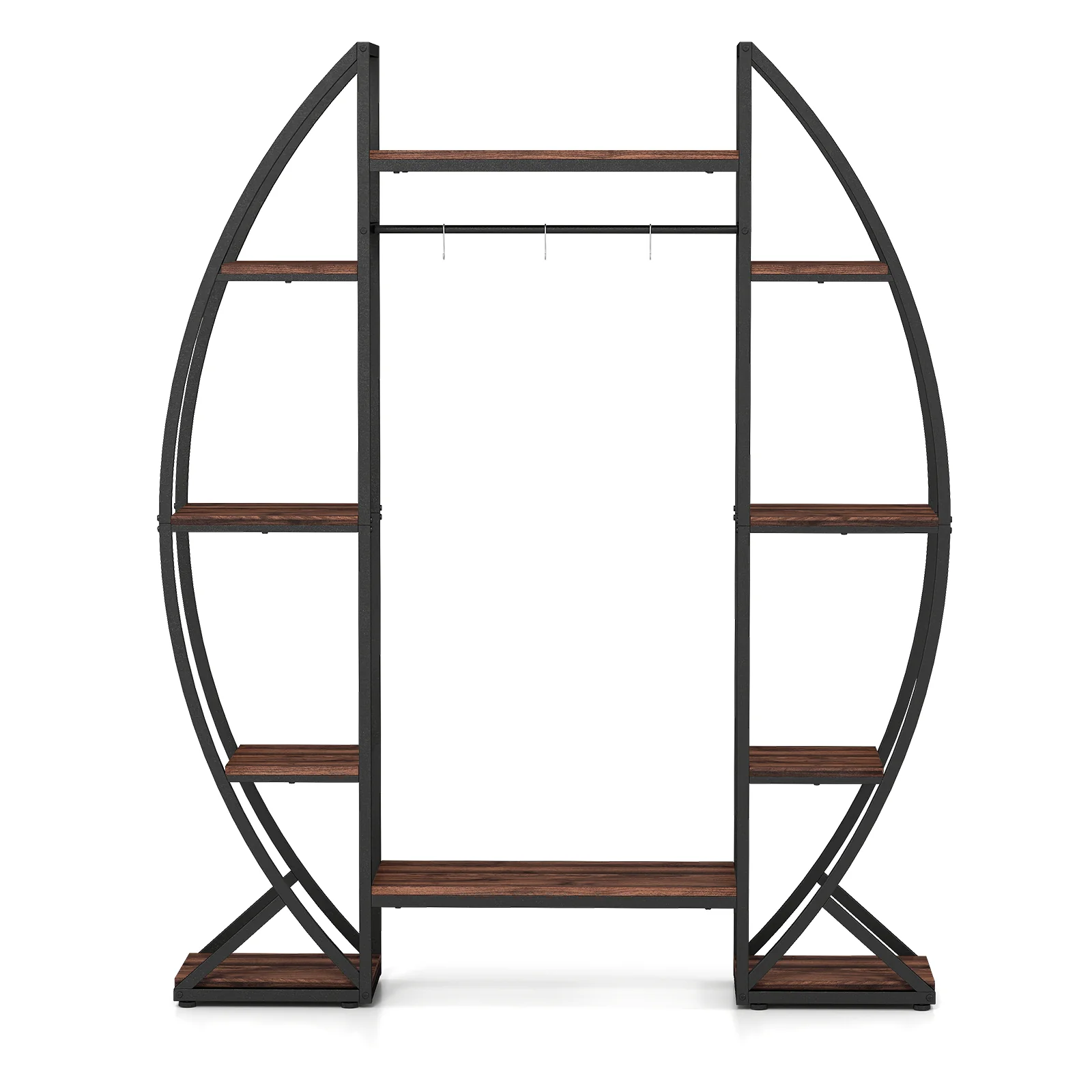 63" Tall 10-Tier Corner Metal Plant Stand, Large Flowerpot Holder, Brown - Image 5