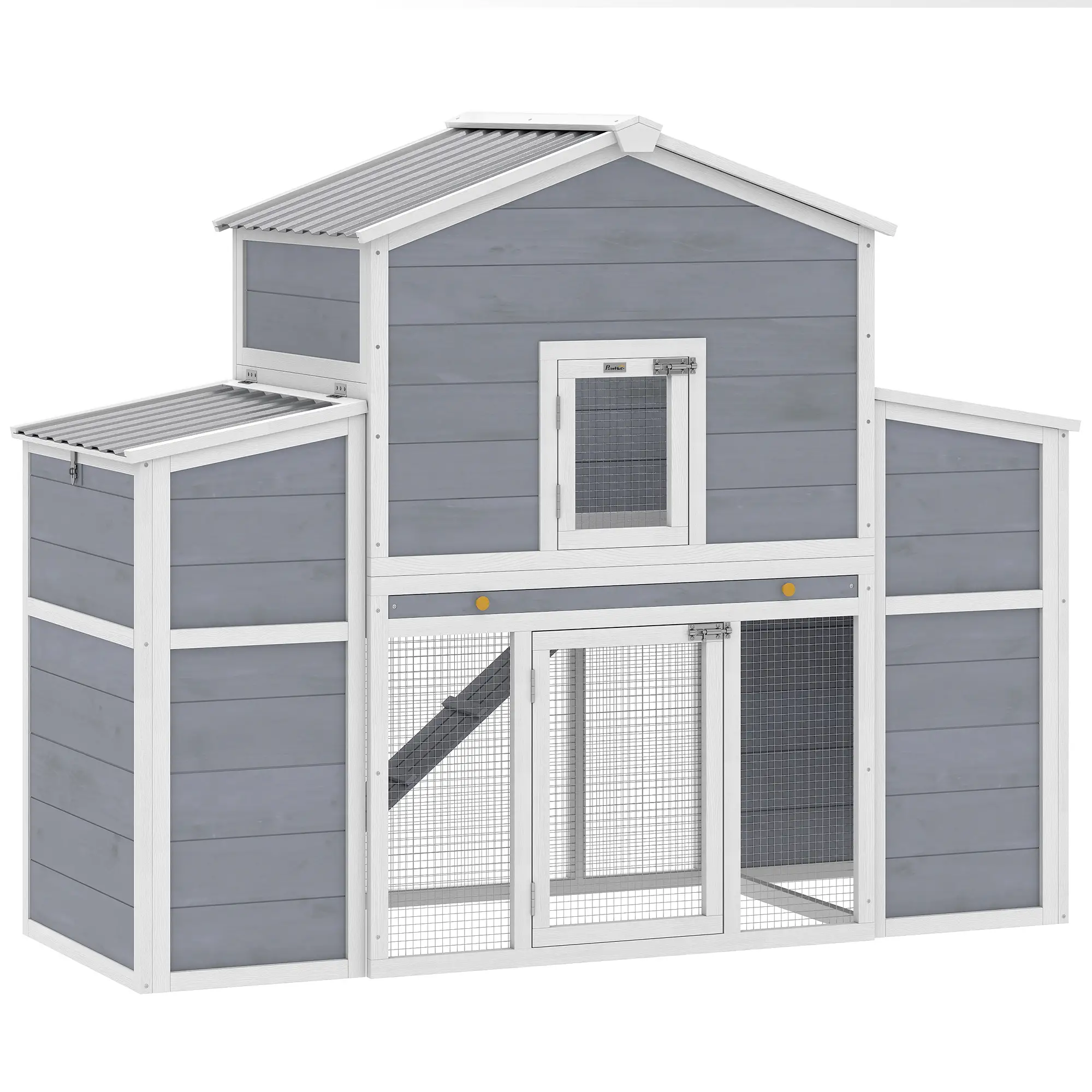 66.5" Large Chicken Coop, Wooden House, 2 Nesting Boxes, Sliding Tray, Ramp - Image 11