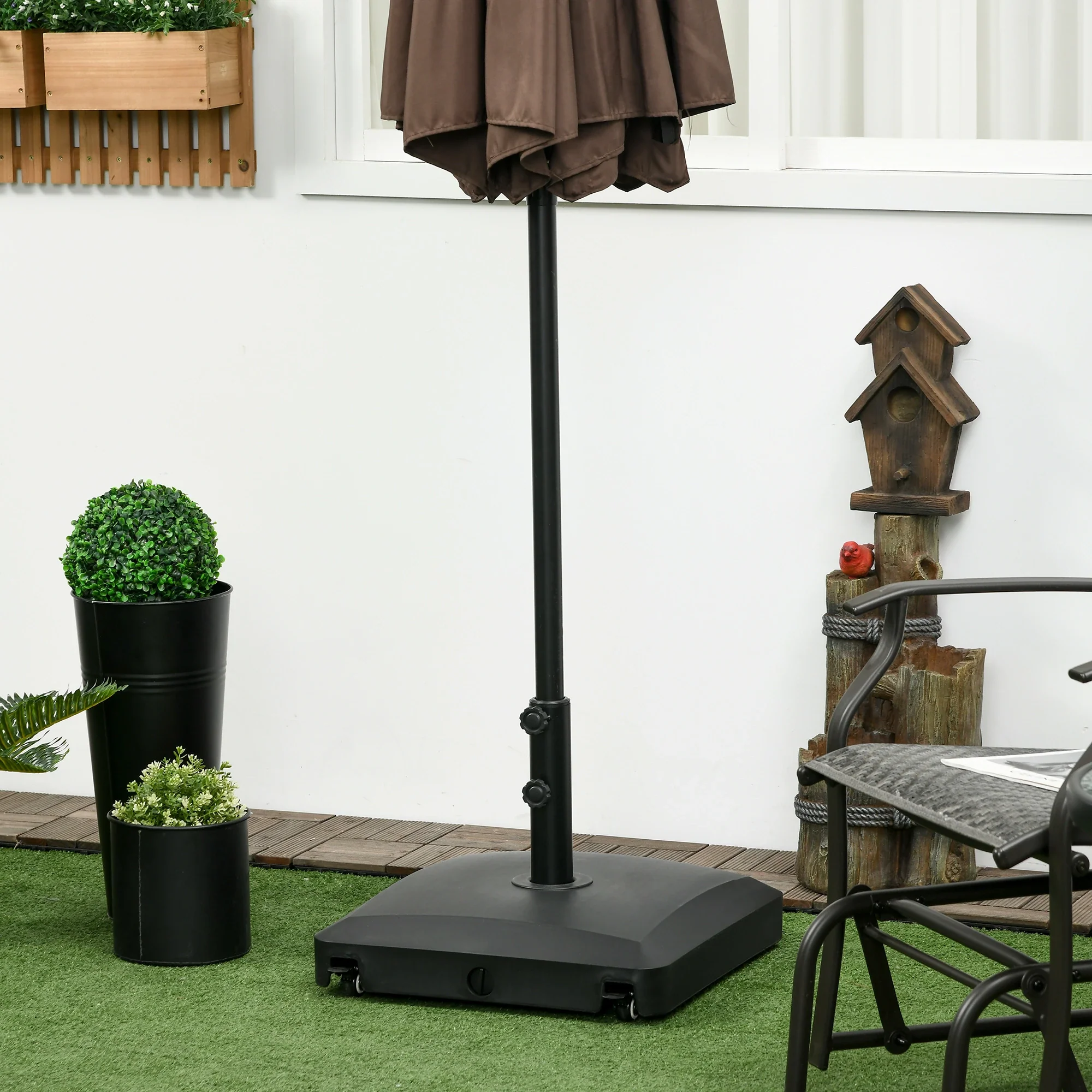 66 lb Heavy Duty Patio Umbrella Stand, Outdoor Garden Base, Black - Image 10