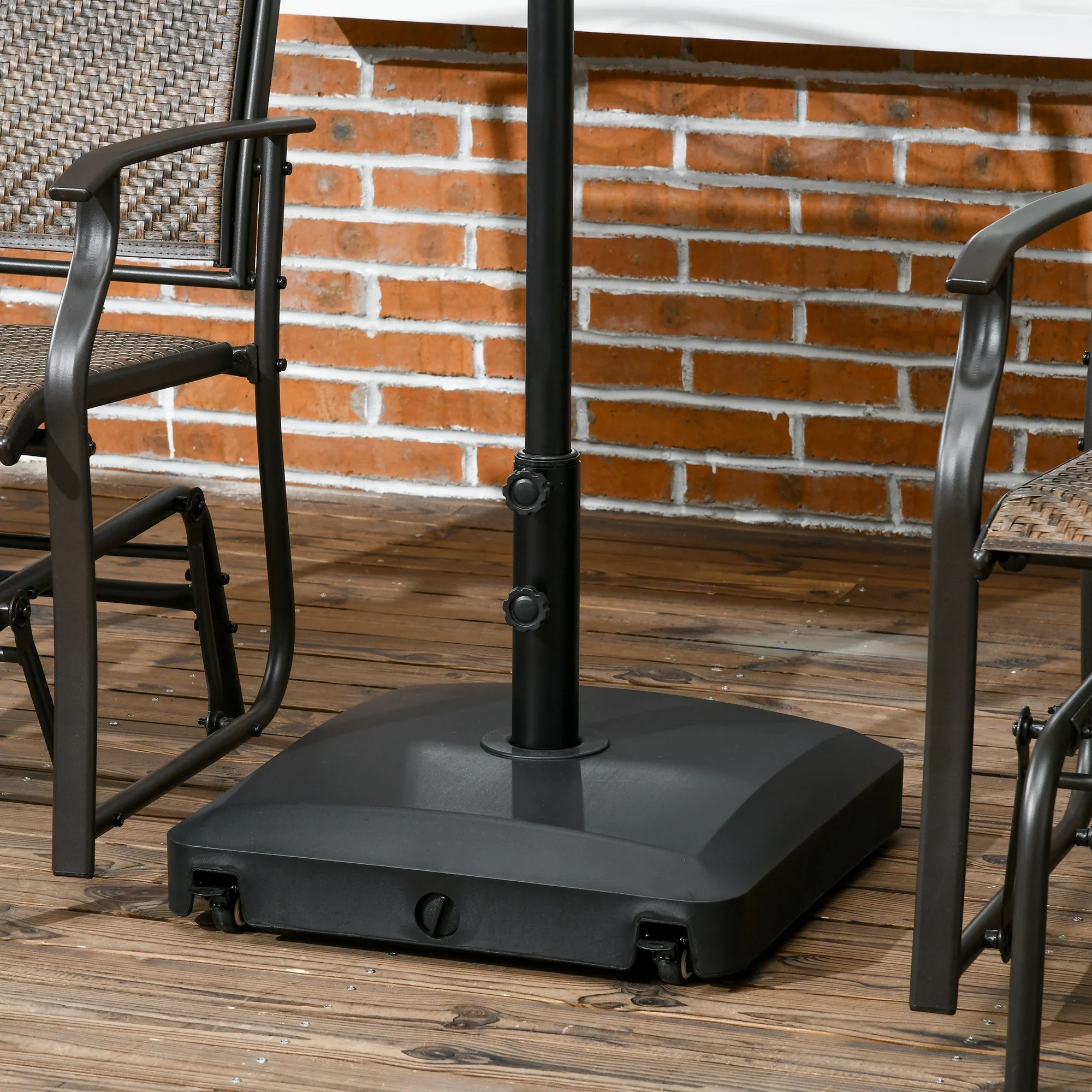 66 lb Heavy Duty Patio Umbrella Stand, Outdoor Garden Base, Black - Image 2