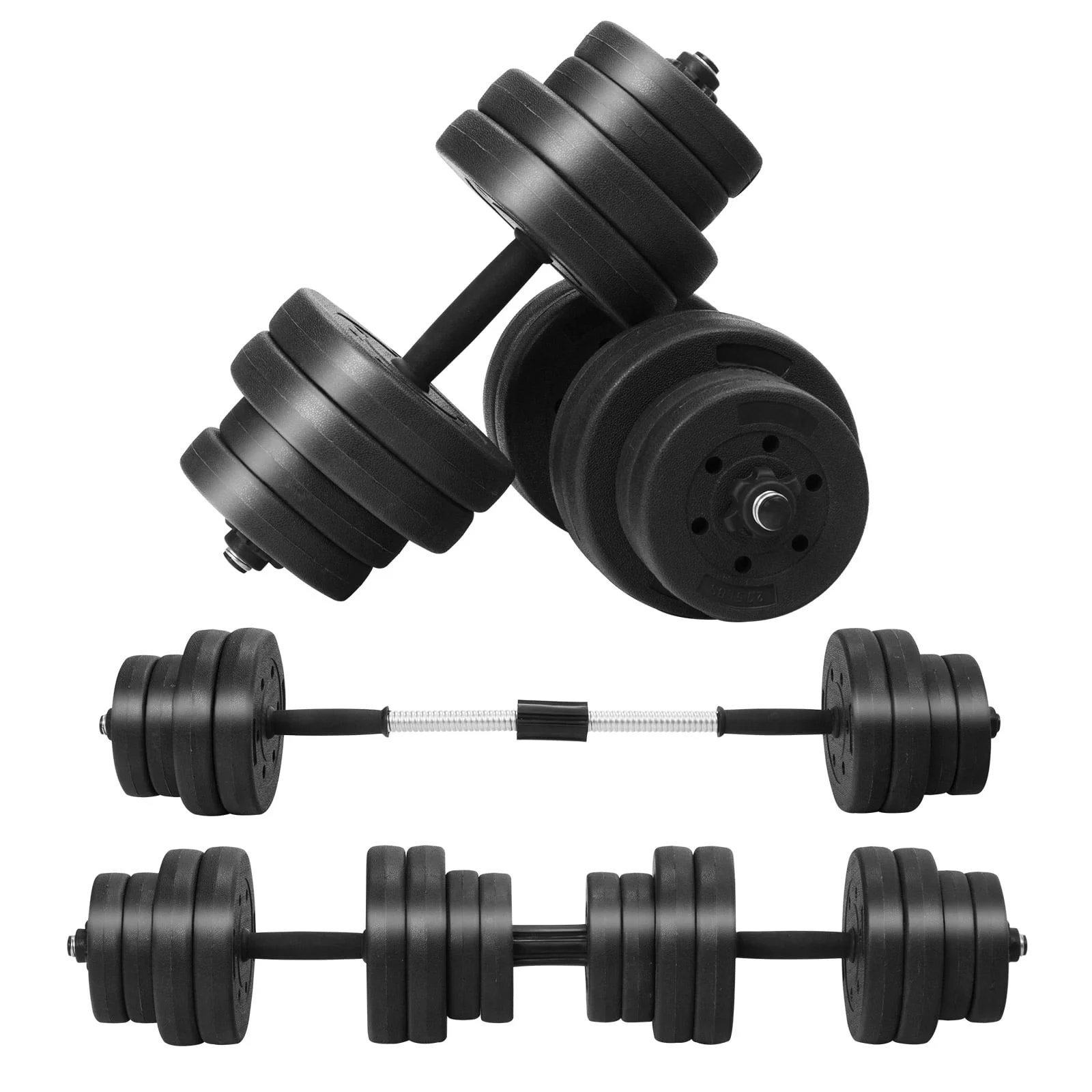66 Lbs Adjustable Dumbbell Set, Black - Image 4