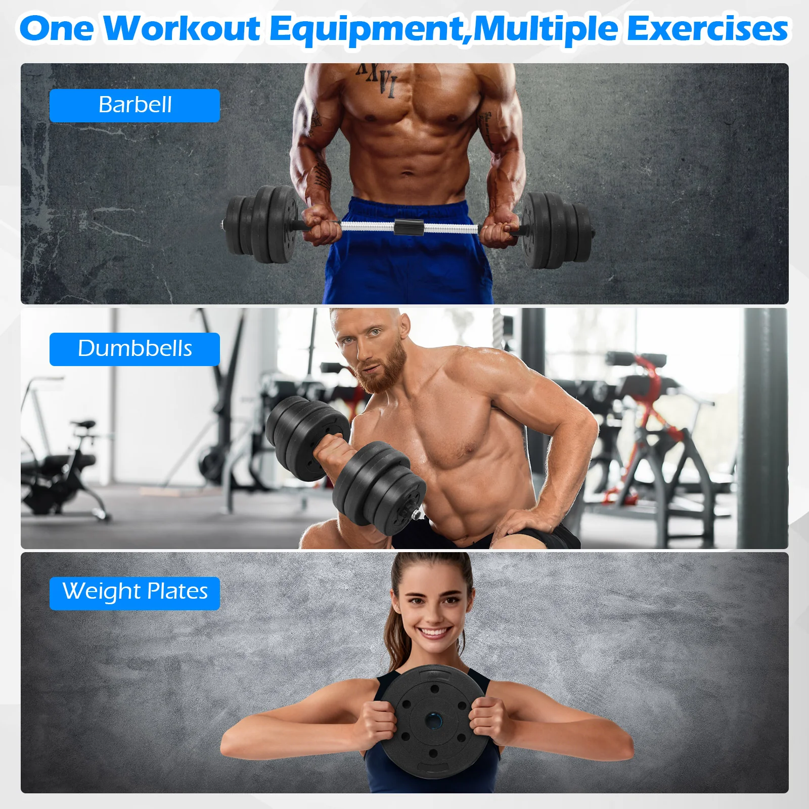 66 Lbs Adjustable Dumbbell Set, Black - Image 9