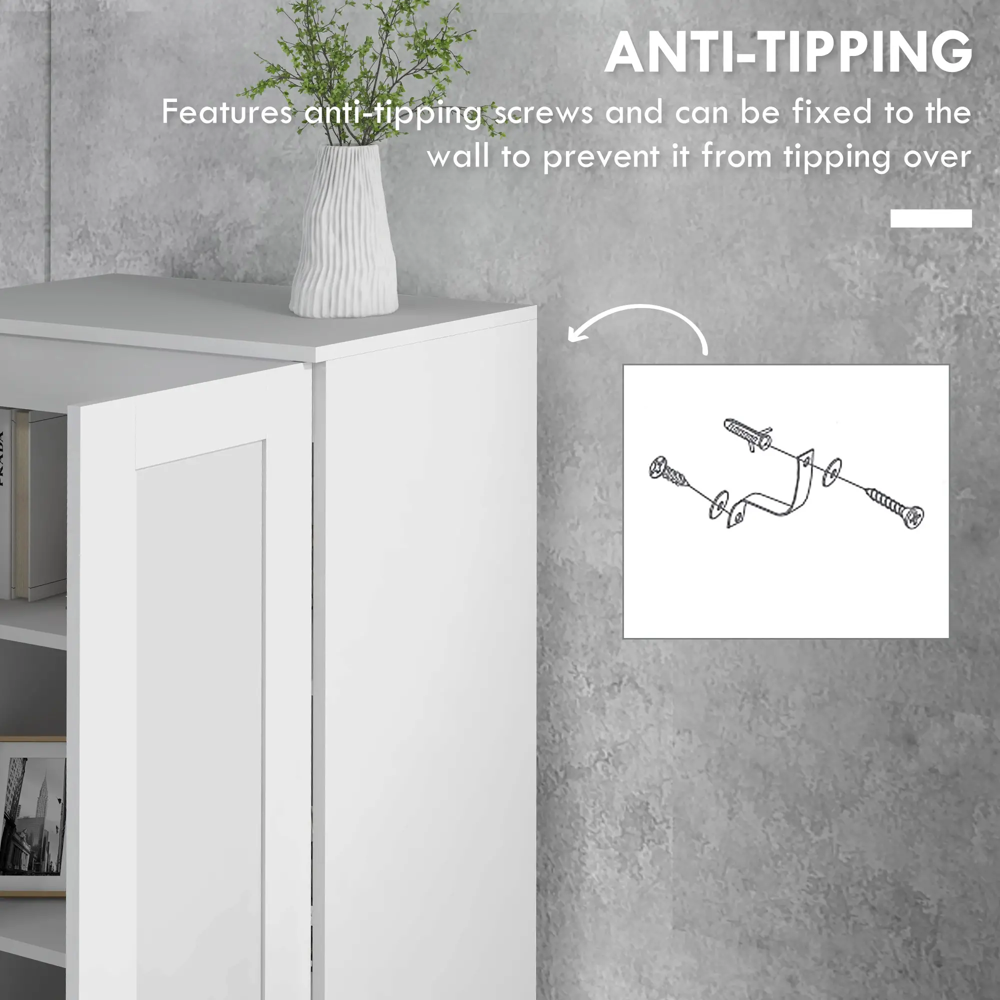 69 Pantry Cabinet, Kitchen Storage with Soft Close Doors, Adjustable Shelves, White - Image 6