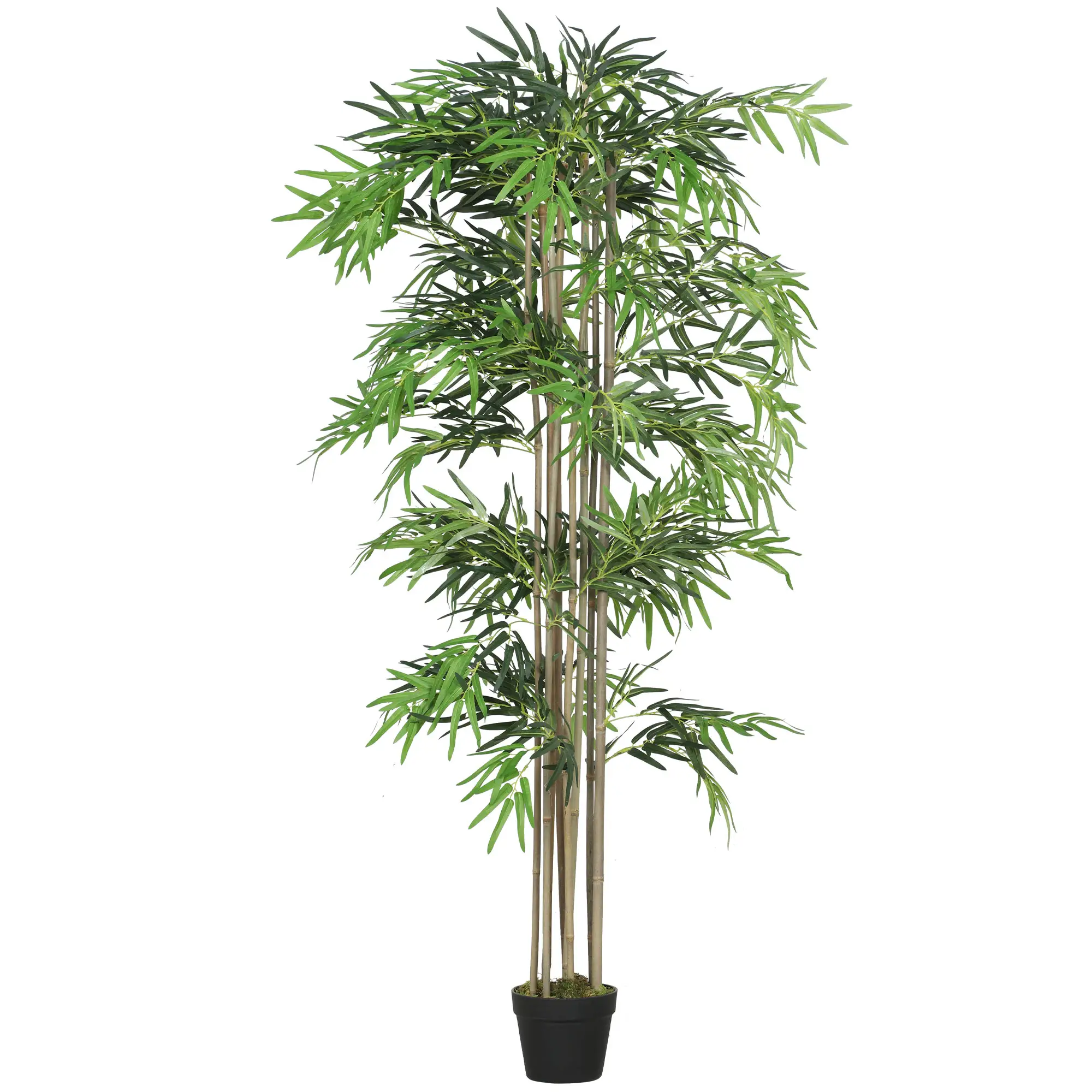 6FT Artificial Bamboo Tree, Fake Plant, 1530 Leaves, Green - Image 11