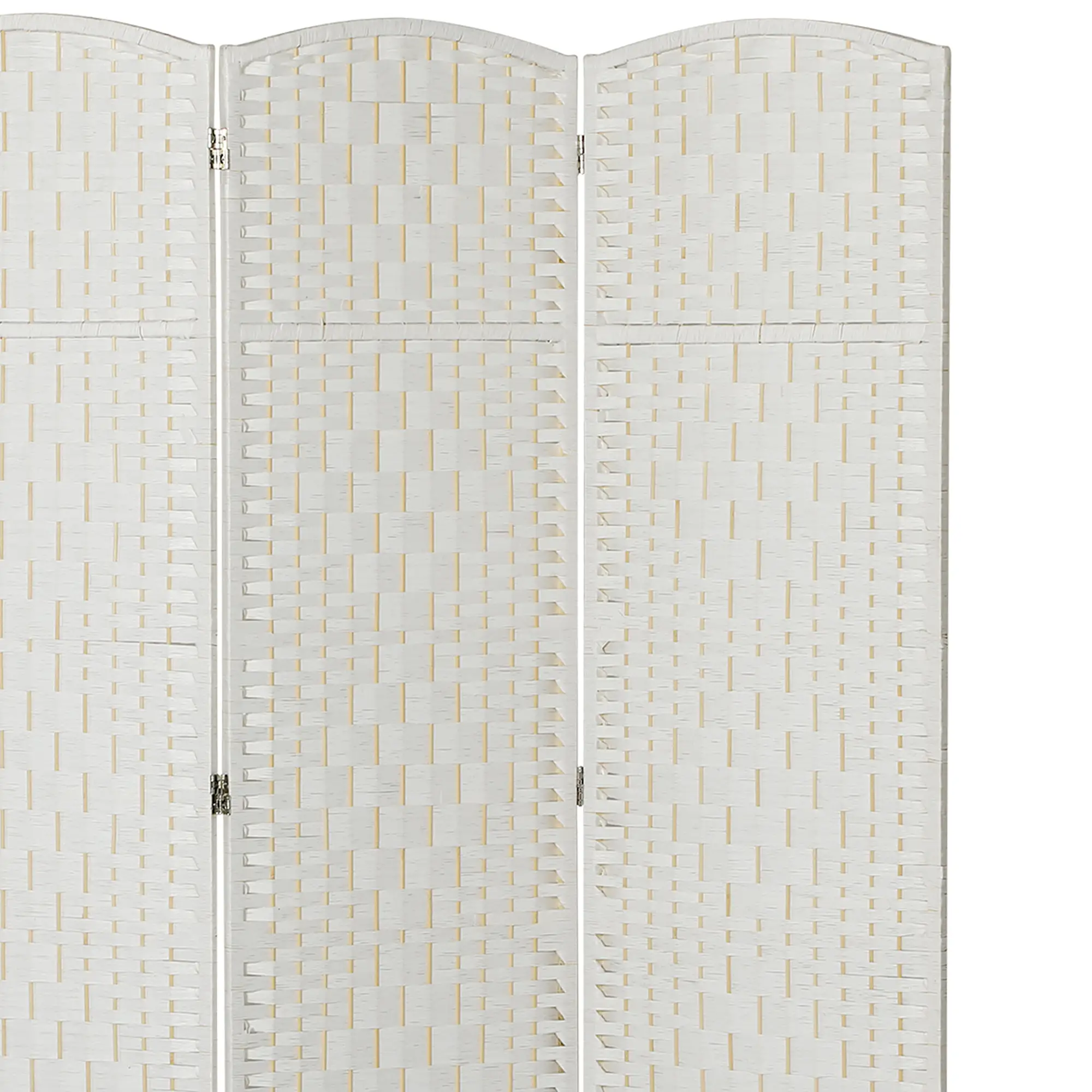 6ft Folding Room Divider, 3 Panel Wooden Partition, White - Image 9