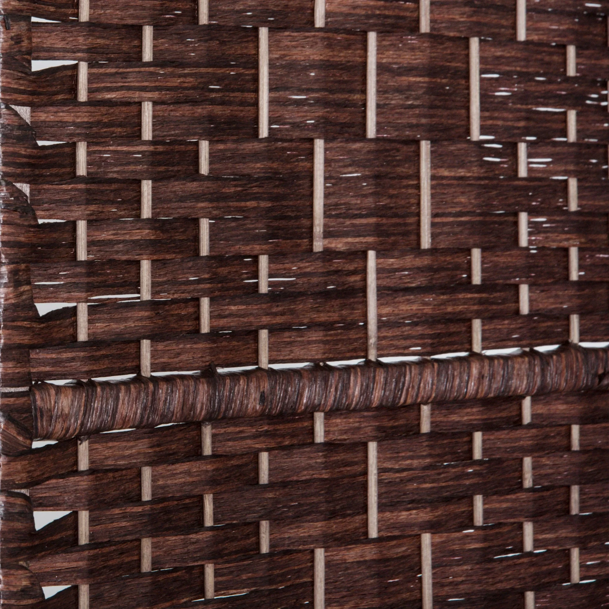 6ft Folding Room Divider, 6 Panel Wooden Frame, Brown - Image 9