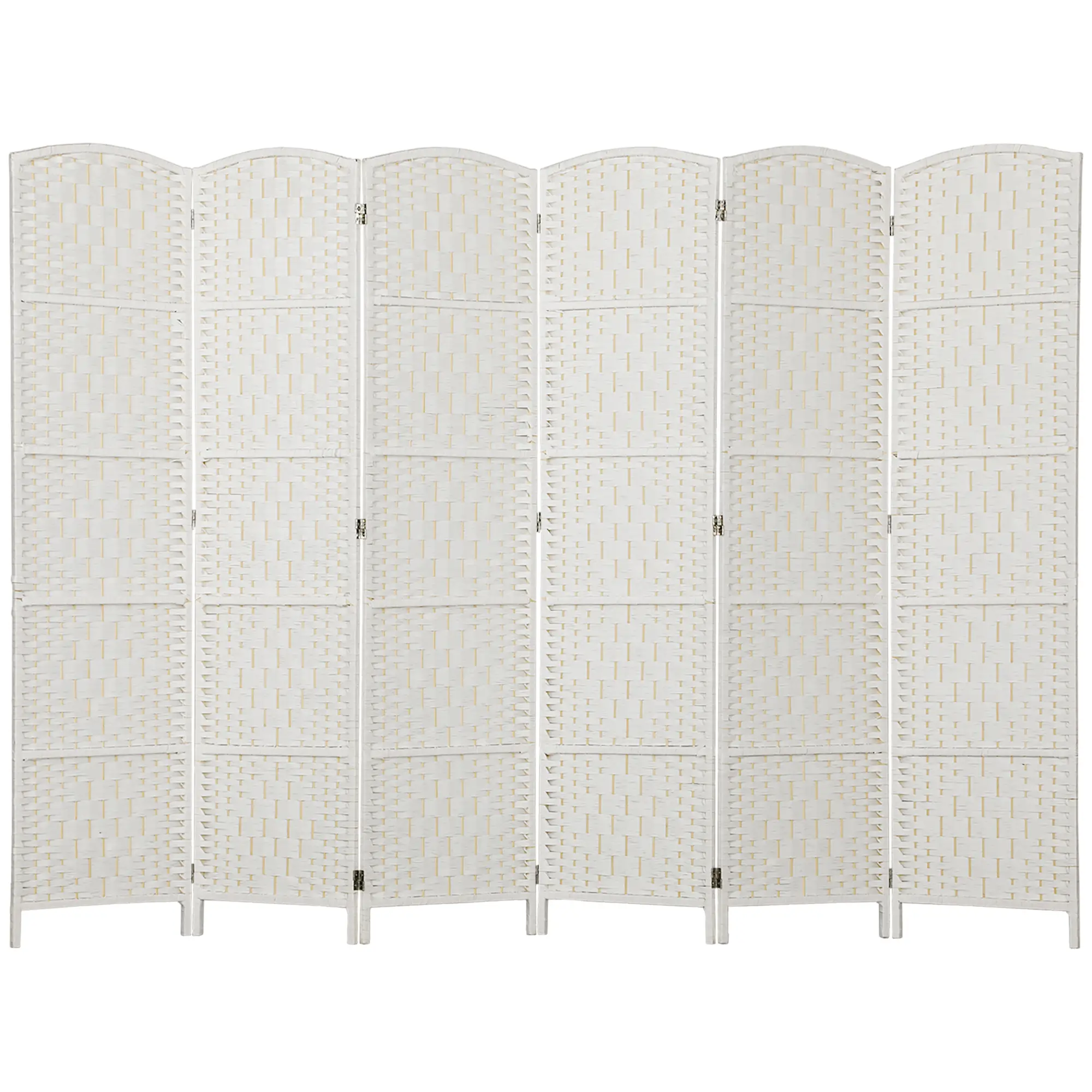 6ft Folding Room Divider, Wooden Frame, Natural