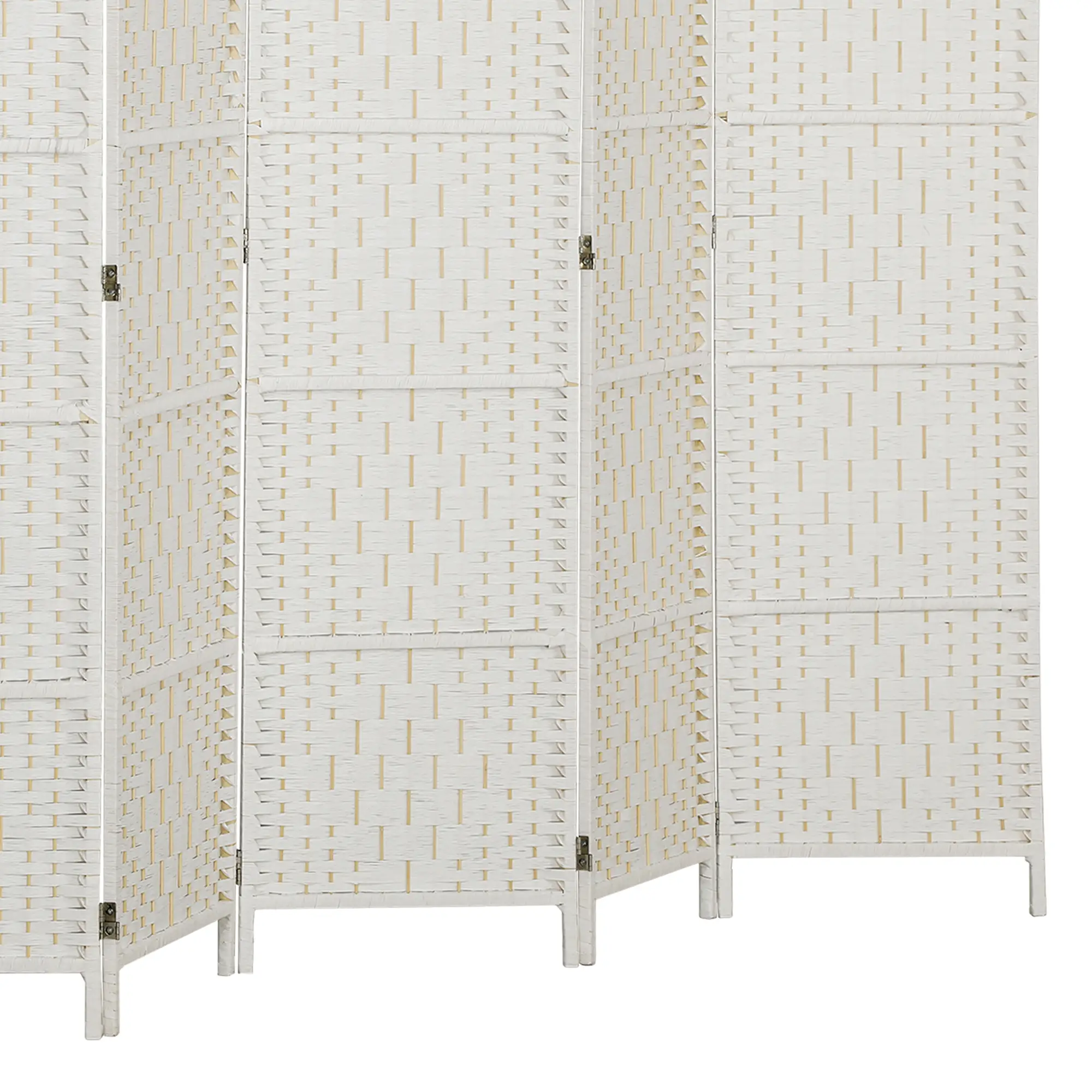 6ft Folding Room Divider, Wooden Frame, Natural - Image 10