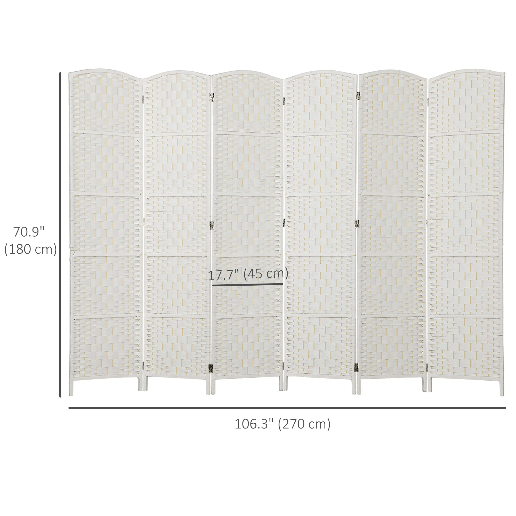 6ft Folding Room Divider, Wooden Frame, Natural - Image 3