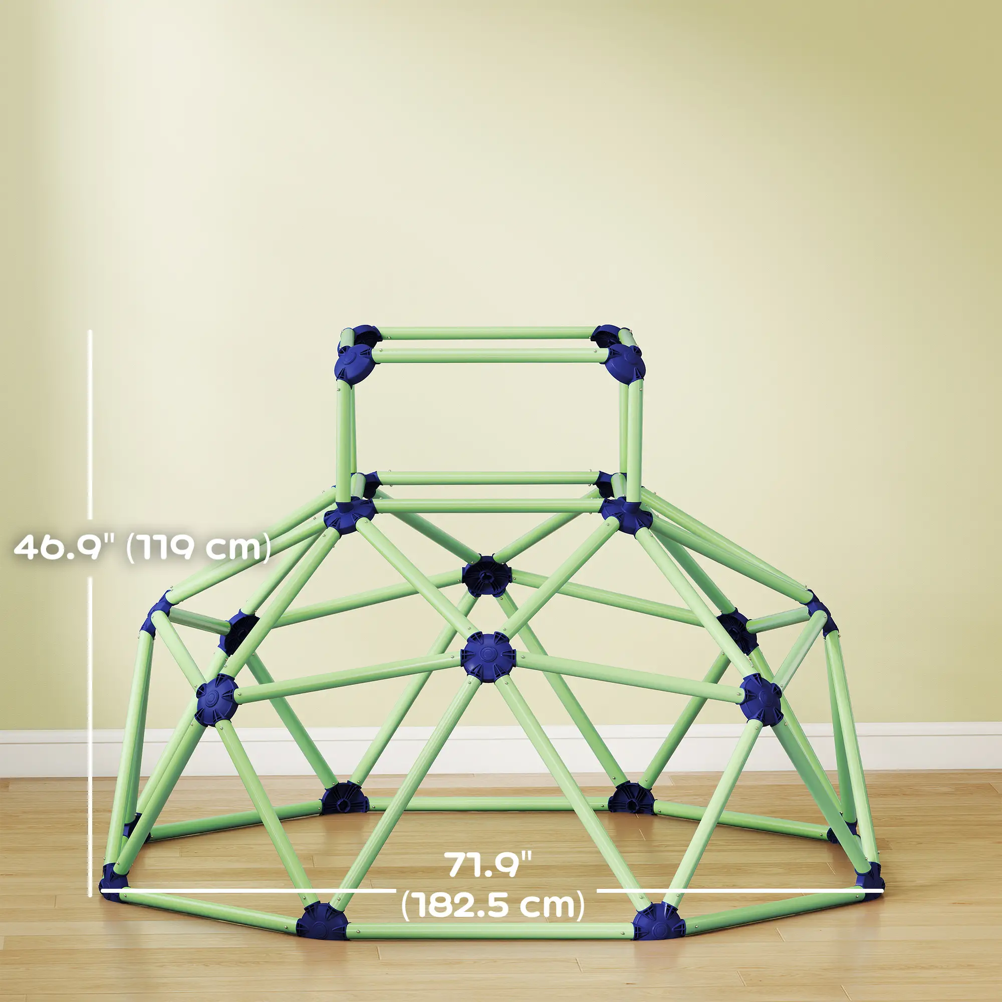 6FT Green Geometric Dome Climber, Indoor Outdoor Jungle Gym, Green - Image 3