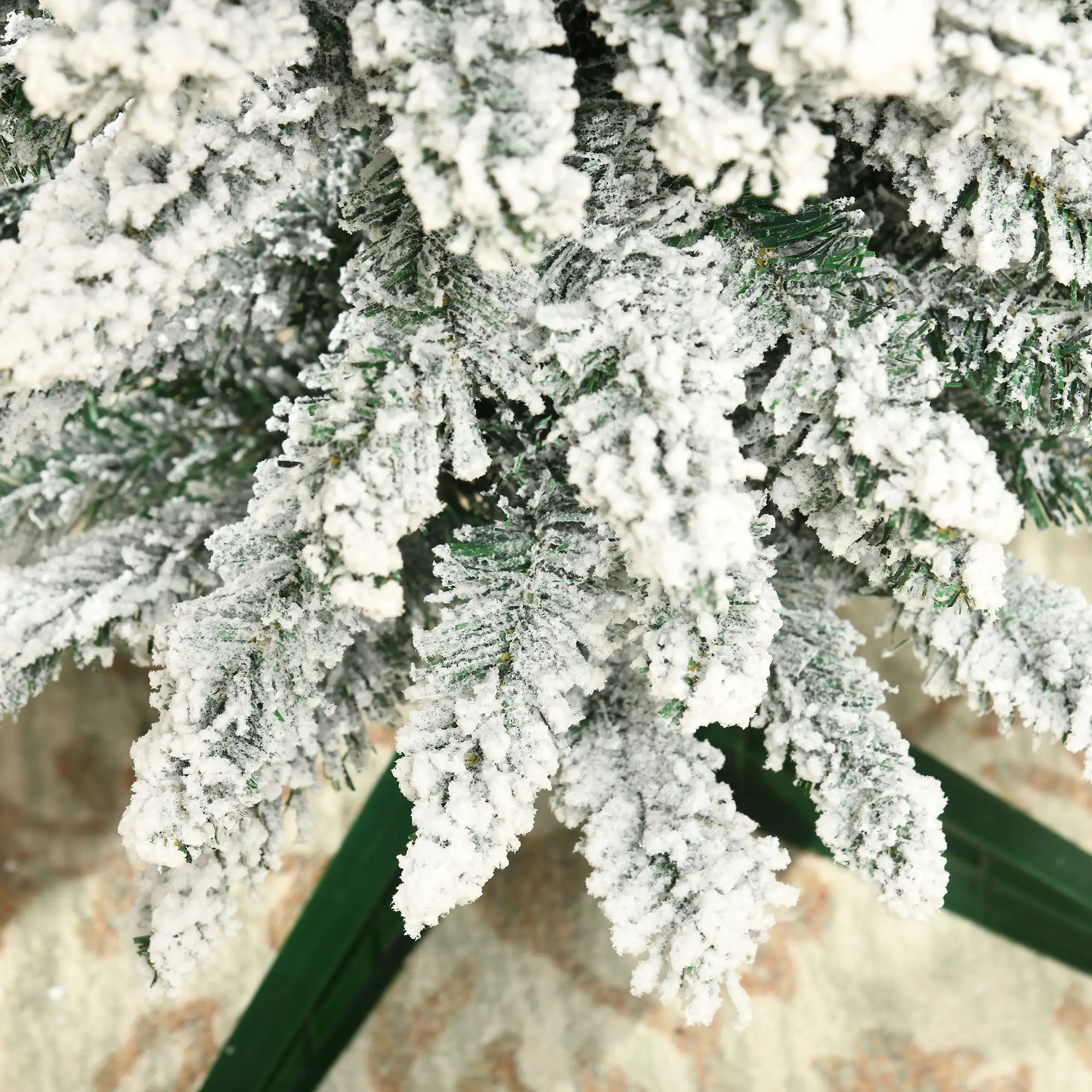 6ft Pencil Artificial Christmas Tree, Snow Flocked Branches, Green - Image 10