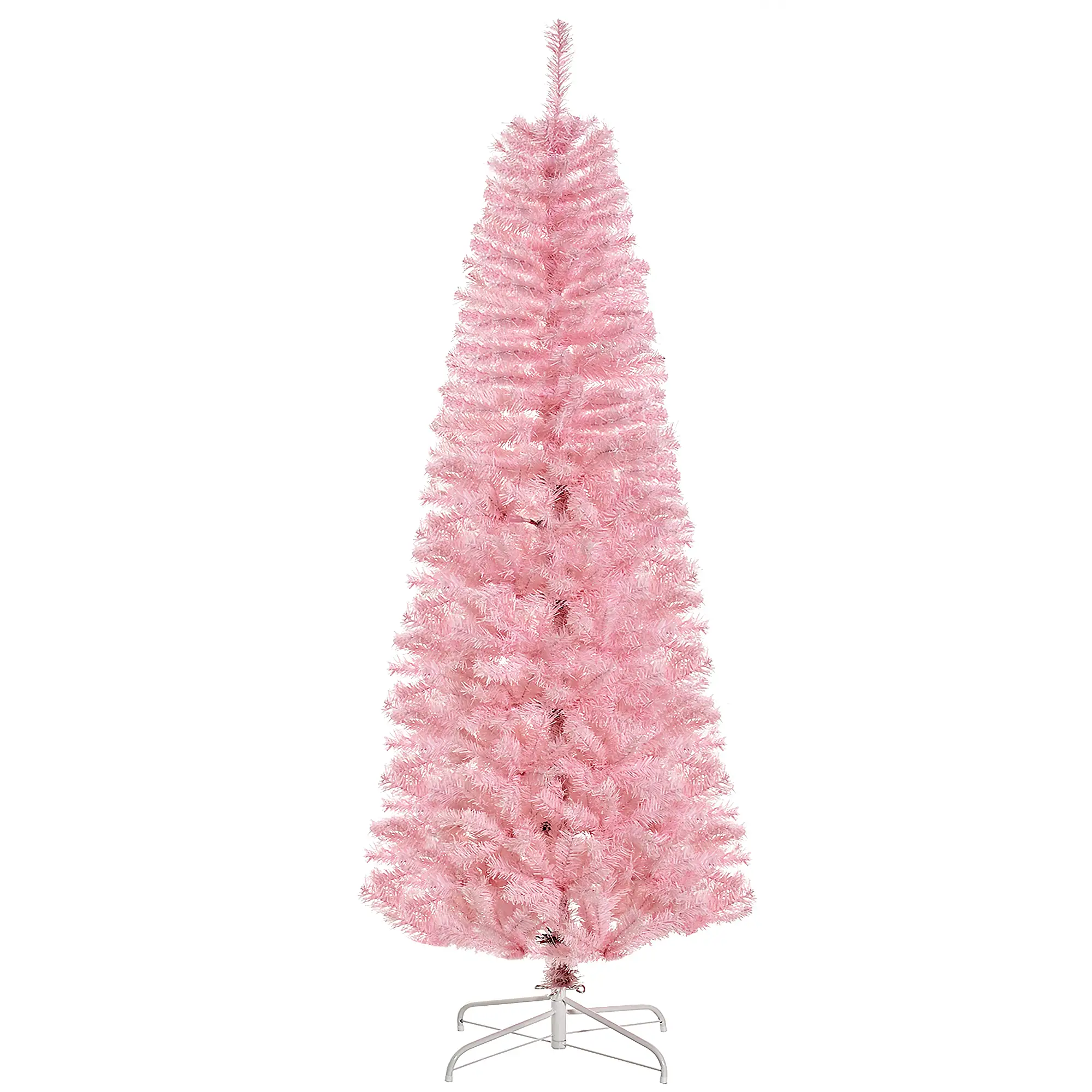 6FT Pop-up Artificial Christmas Tree Holiday Xmas Holiday Pencil Tree Decoration with Automatic Open for Home Party, Pink - Image 11