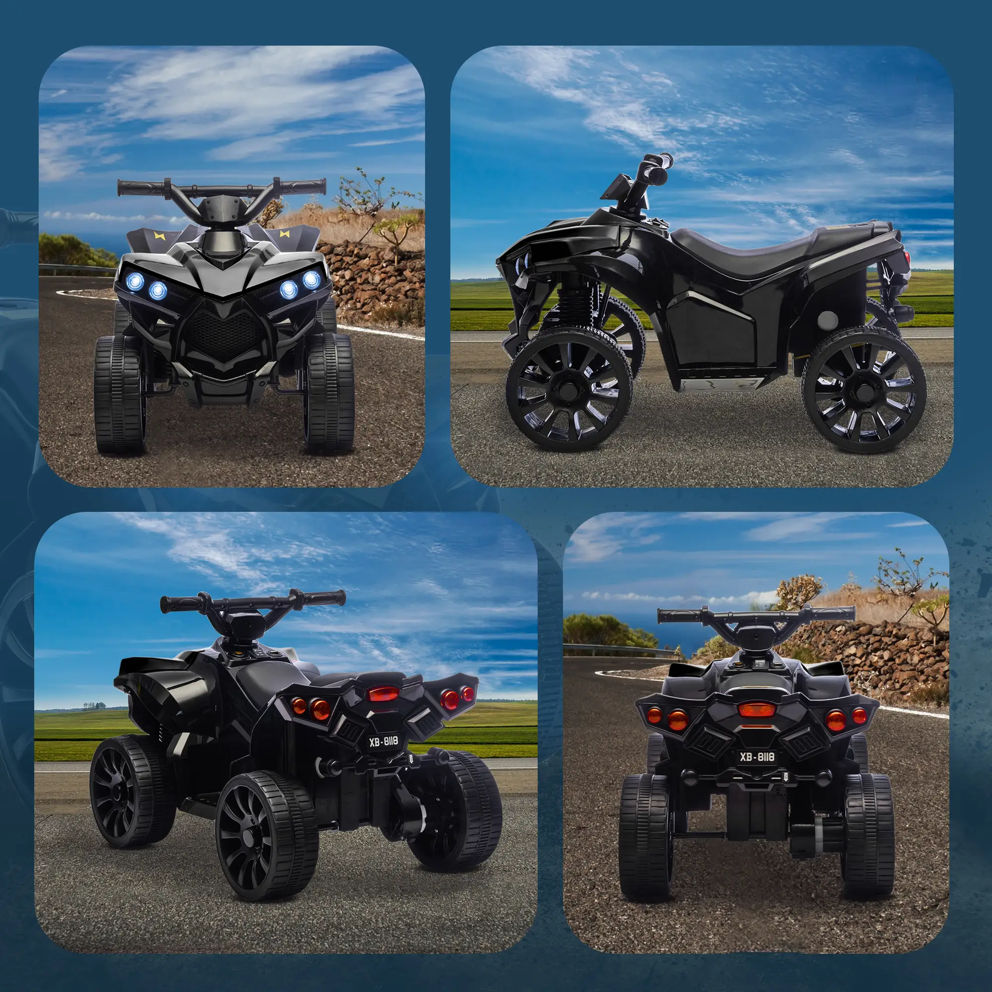 6V Kids ATV, 4 Wheeler Electric Ride on Car, for Ages 3-8, Black - Image 7