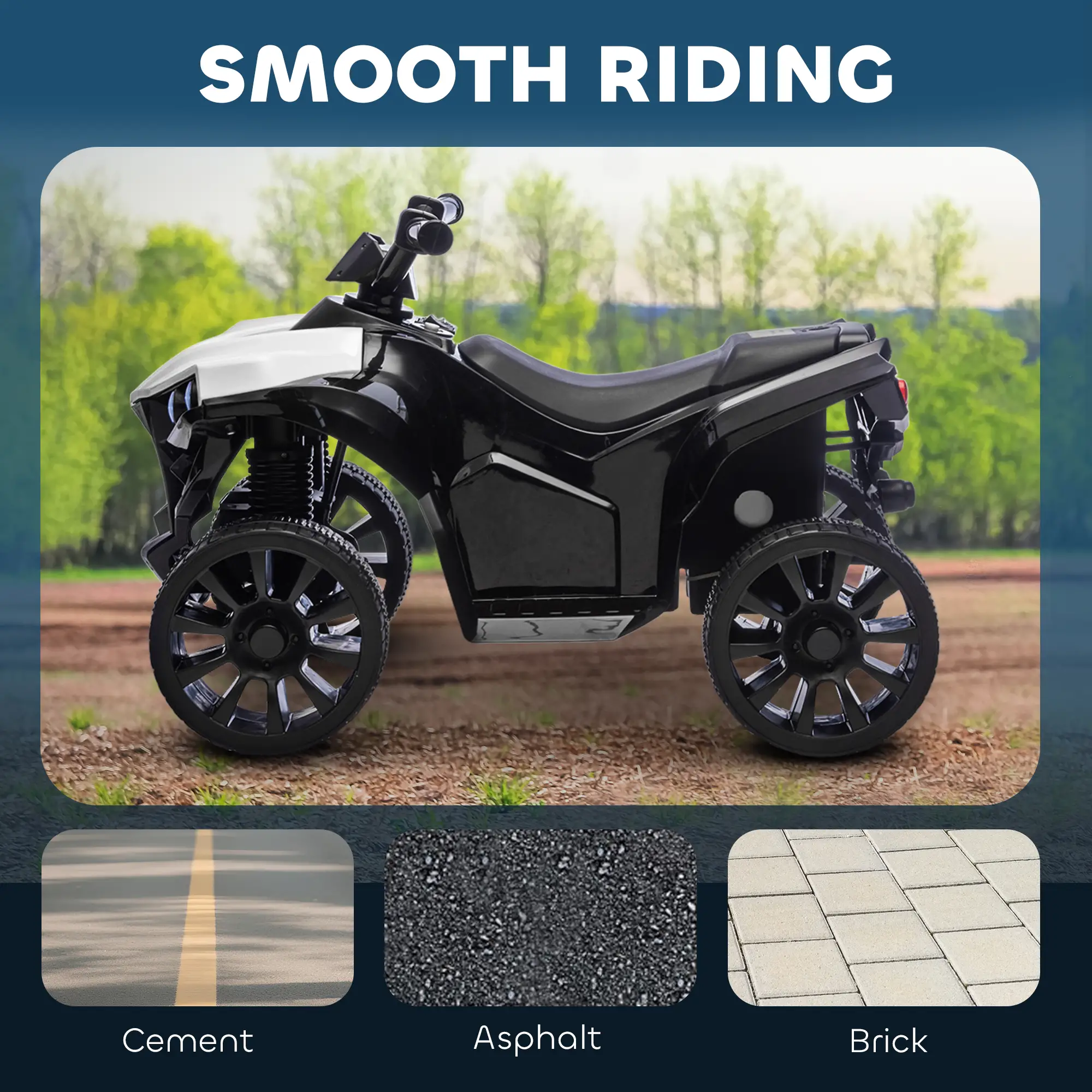 6V Kids ATV, 4 Wheeler Ride On Car, White - Image 5