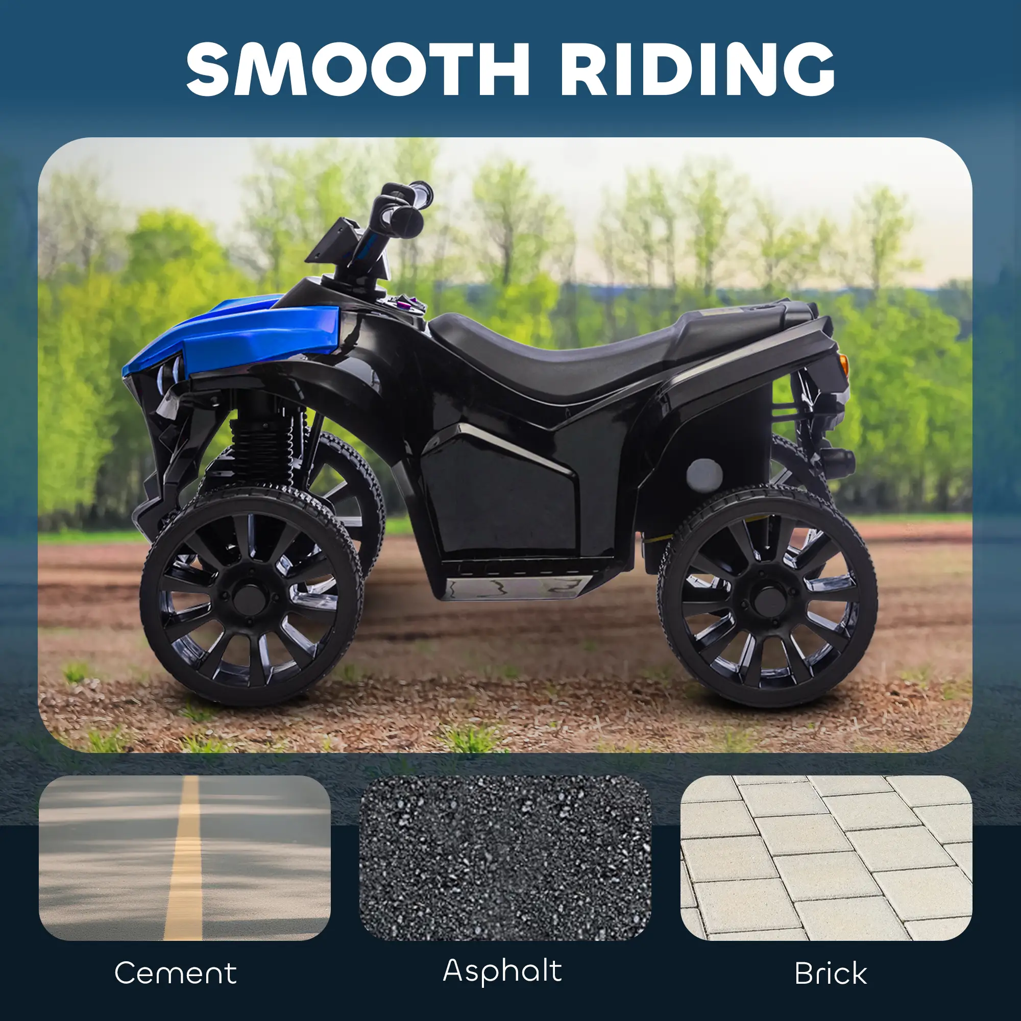 6V Kids ATV Electric Ride On Car, Ages 37-72 Months, Blue - Image 5