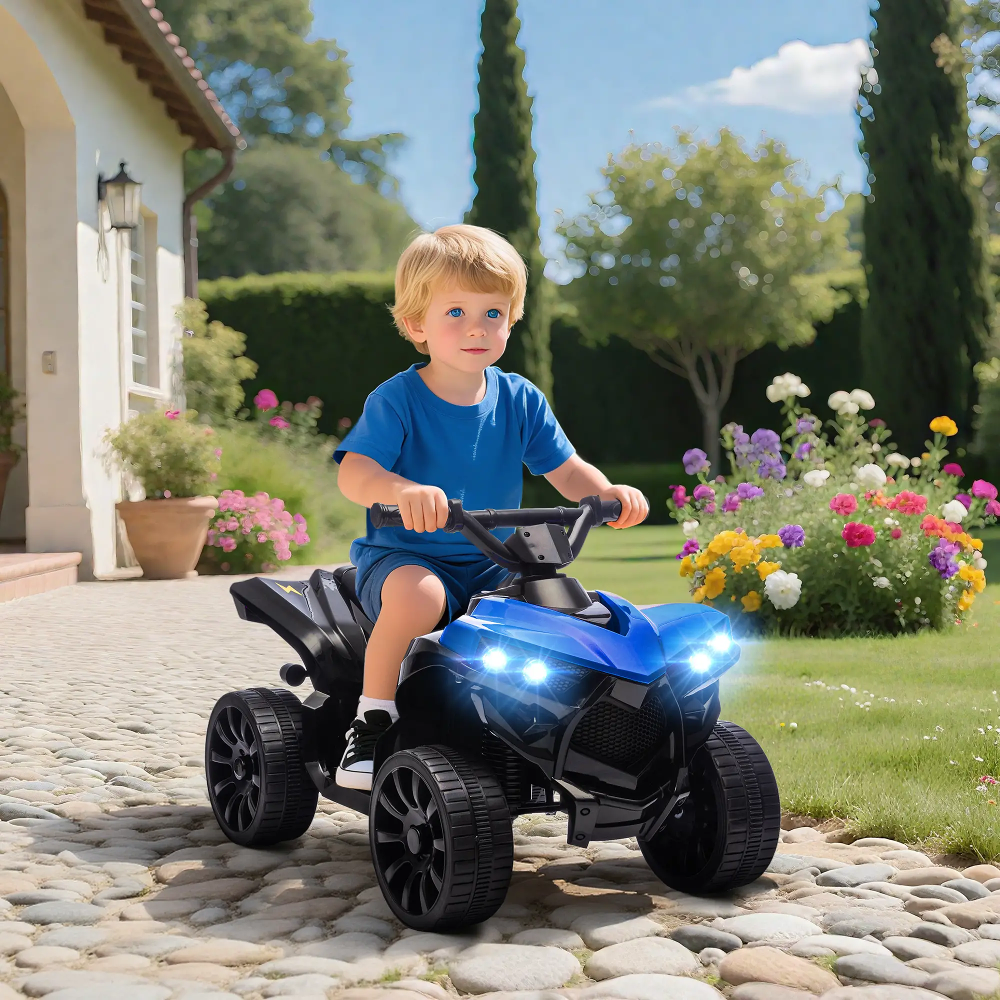 6V Kids ATV Electric Ride On Car, Ages 37-72 Months, Blue - Image 8