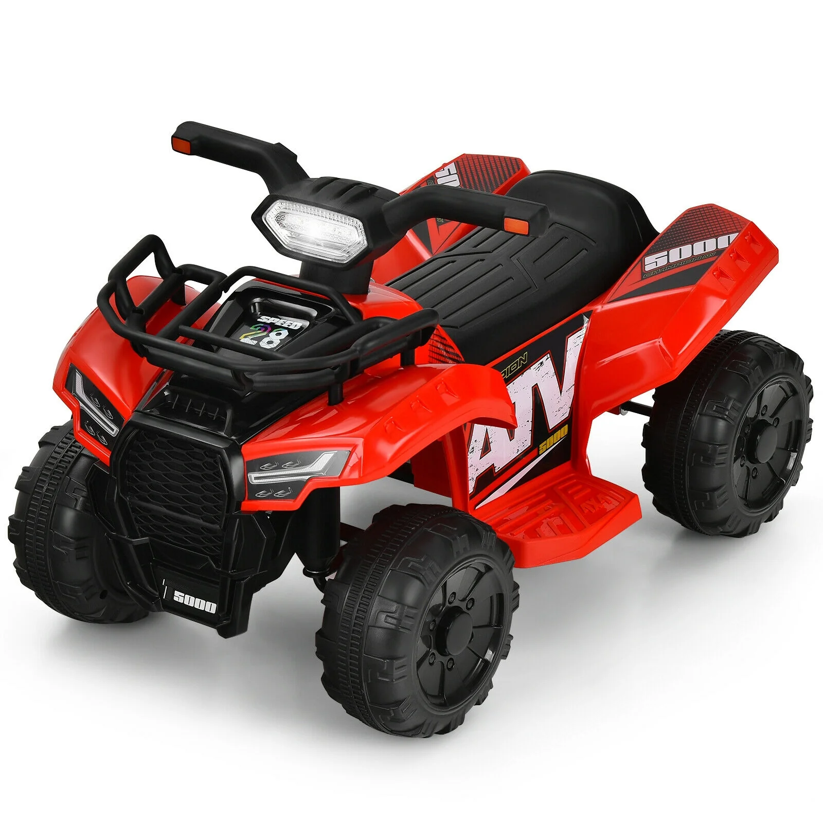 6V Kids ATV Quad Electric Ride On Car, LED Light, MP3, Red - Image 7