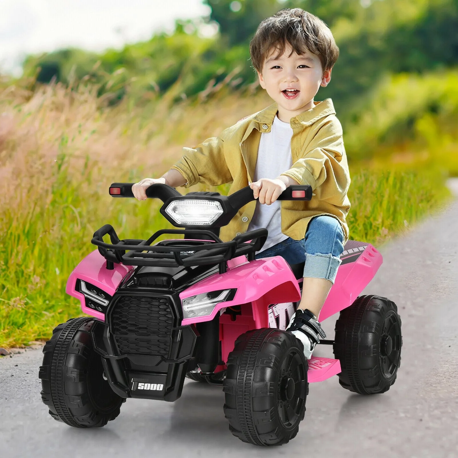 6V Kids ATV Quad Electric Ride On Car, Pink - Image 2