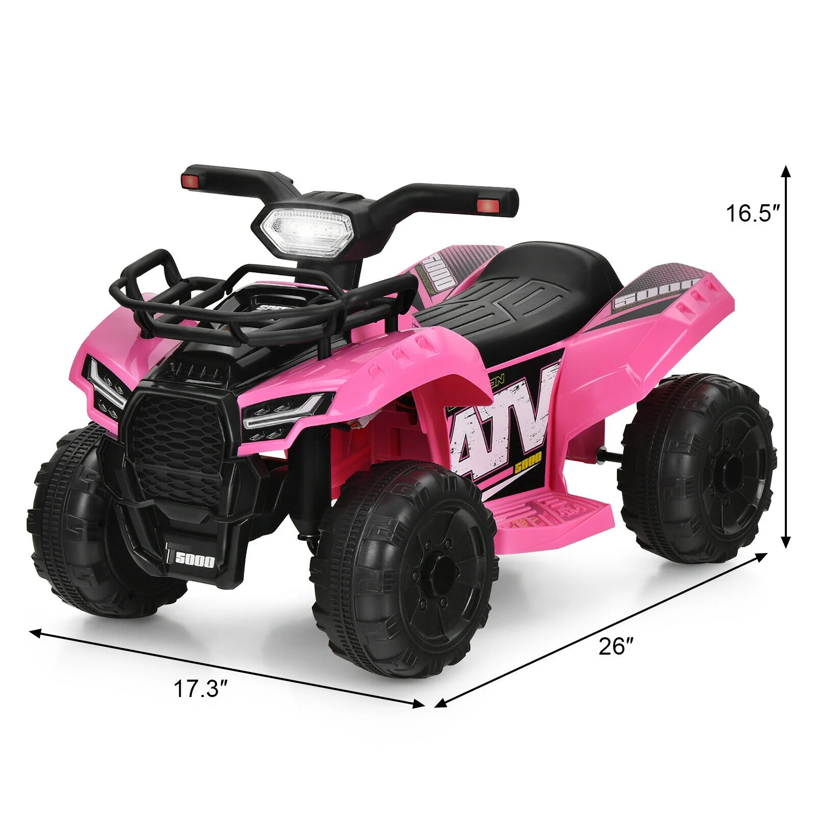 6V Kids ATV Quad Electric Ride On Car, Pink - Image 5